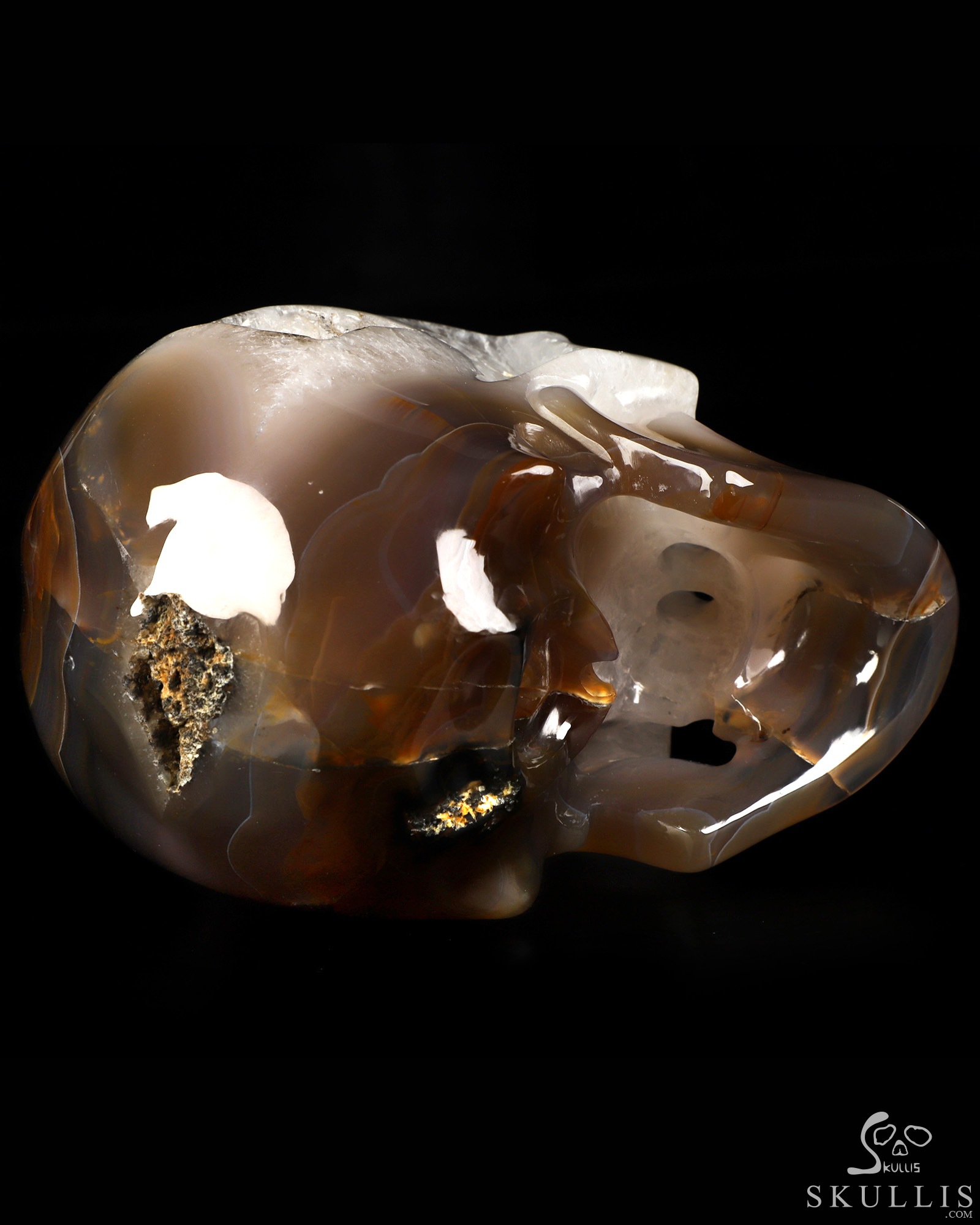 5.0" Premium Brazilian Agate Hand Carved Crystal Skull, Super Realistic, Crystal Healing 5.0" Premium Brazilian Agate Hand Carved Crystal Skull, Super Realistic, Crystal Healing