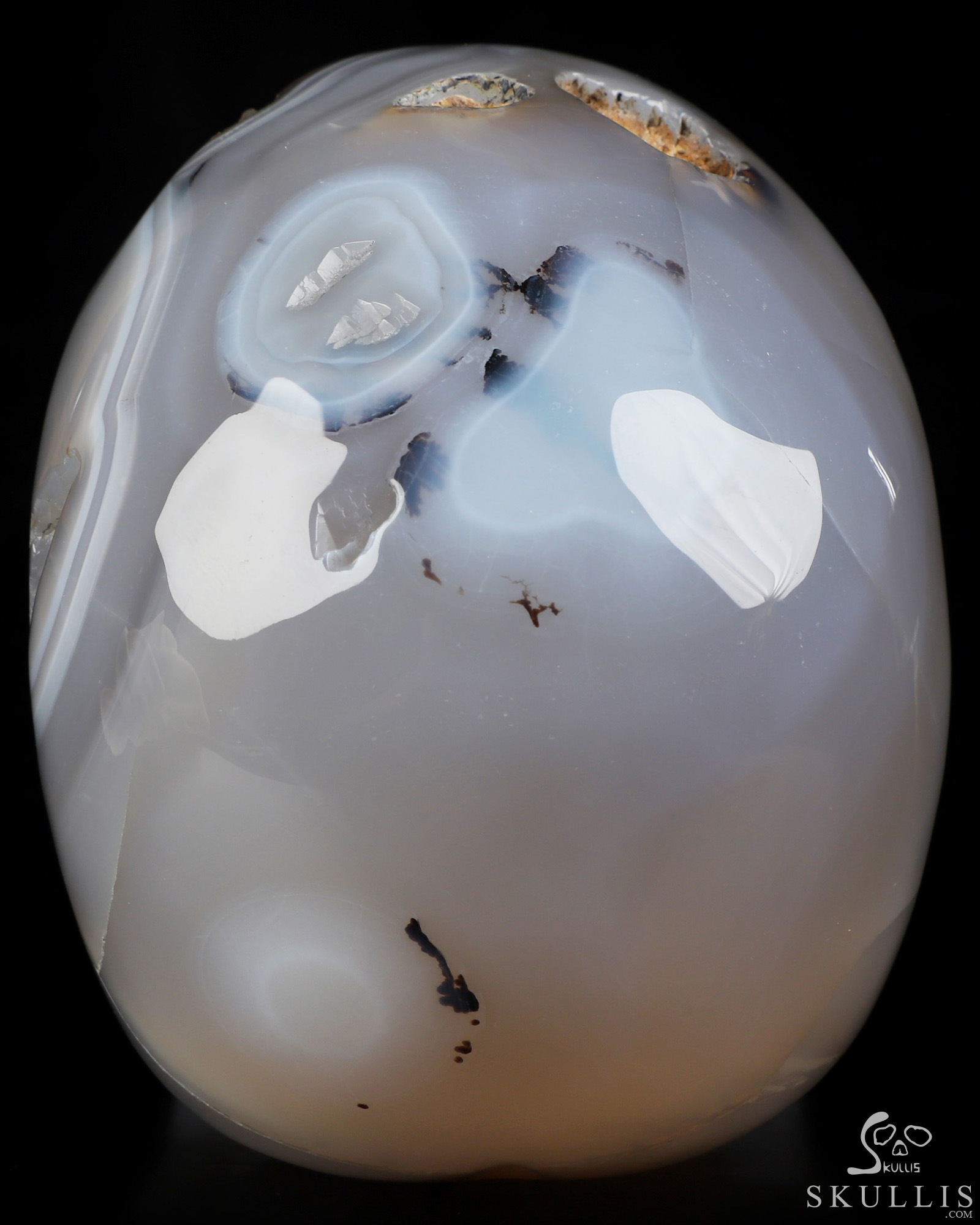 5.1" Premium Brazilian Agate Hand Carved Singing Crystal Skull Sculpture, Crystal Healing 5.1" Premium Brazilian Agate Hand Carved Singing Crystal Skull Sculpture, Crystal Healing