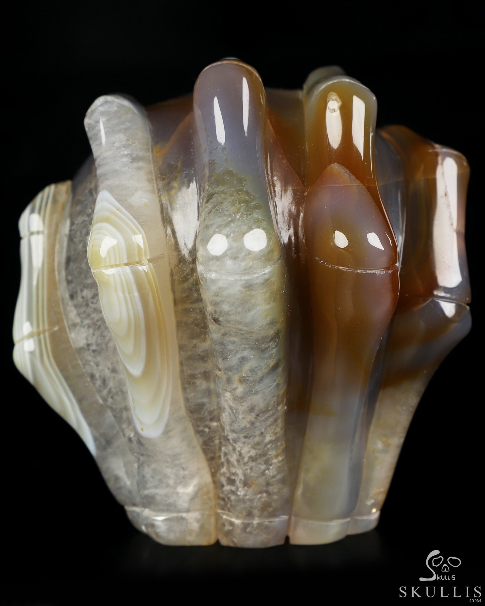 3.1" Premium Brazilian Agate Hand Carved Jack Crystal Skull Sculpture, Crystal Healing 3.1" Premium Brazilian Agate Hand Carved Jack Crystal Skull Sculpture, Crystal Healing