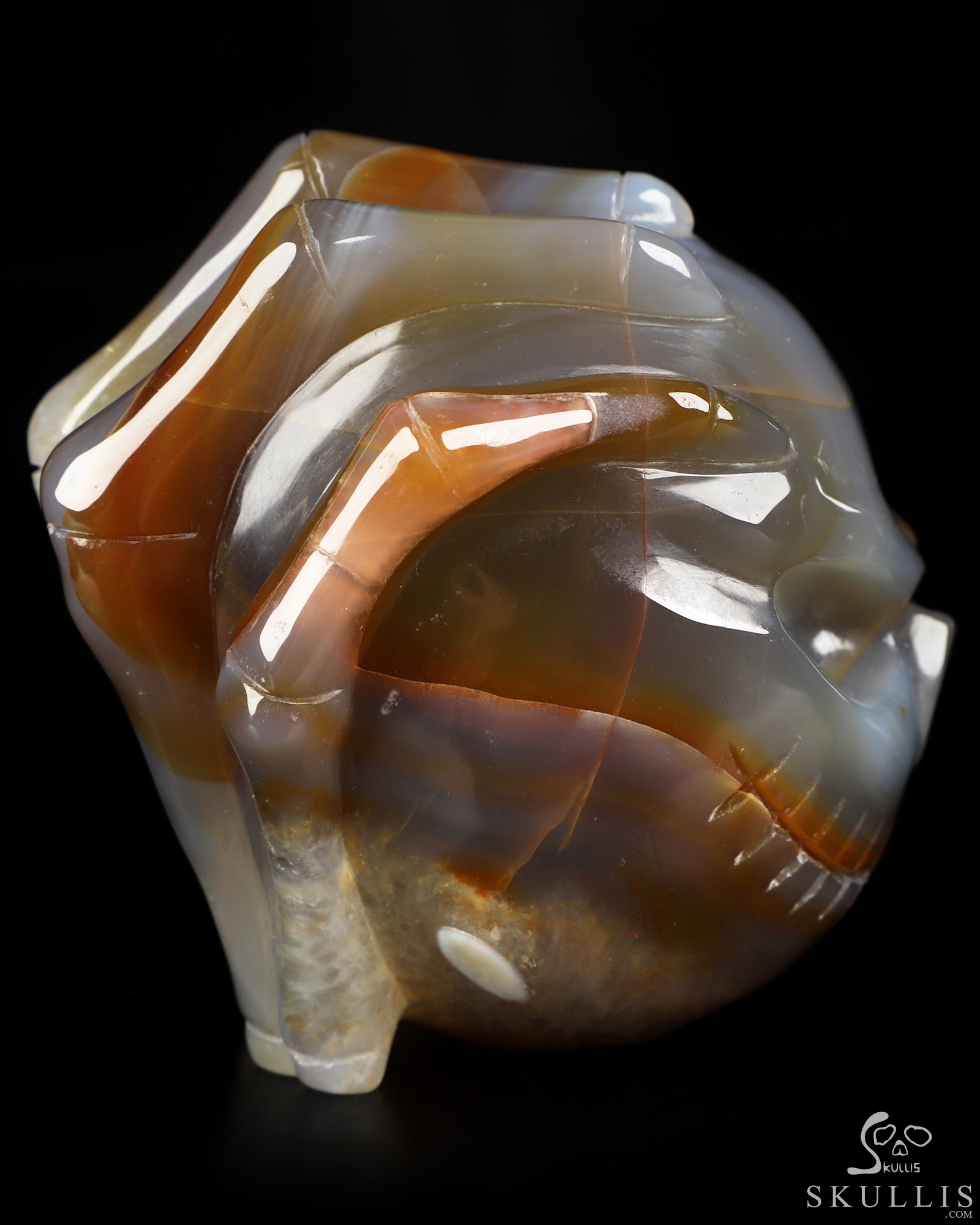 3.1" Premium Brazilian Agate Hand Carved Jack Crystal Skull Sculpture, Crystal Healing 3.1" Premium Brazilian Agate Hand Carved Jack Crystal Skull Sculpture, Crystal Healing