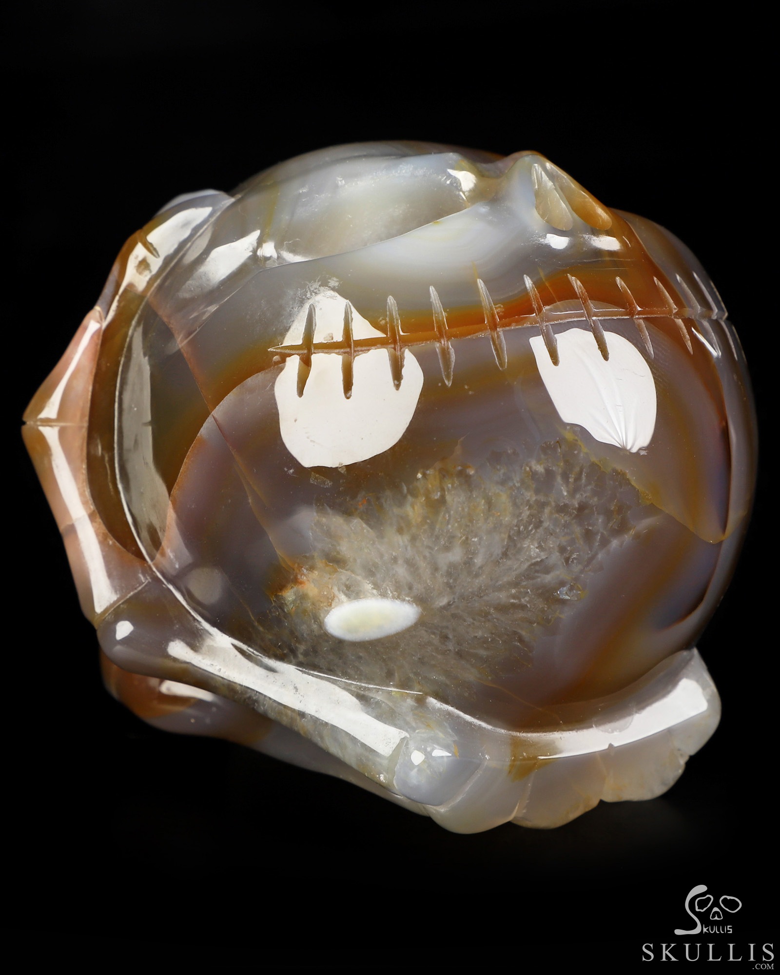 3.1" Premium Brazilian Agate Hand Carved Jack Crystal Skull Sculpture, Crystal Healing 3.1" Premium Brazilian Agate Hand Carved Jack Crystal Skull Sculpture, Crystal Healing