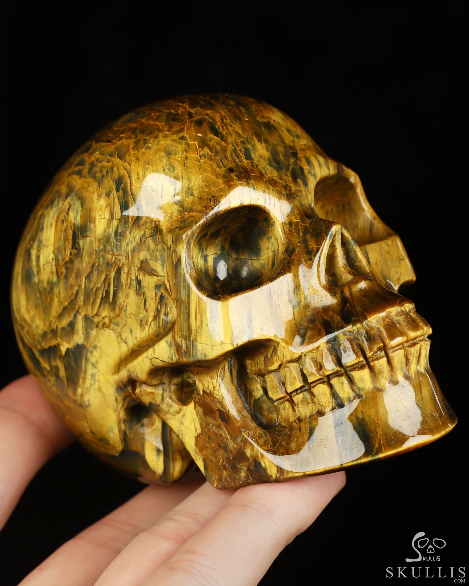 3.5" New Pietersite Hand Carved Crystal Skull, Realistic, Crystal Healing 3.5" New Pietersite Hand Carved Crystal Skull, Realistic, Crystal Healing