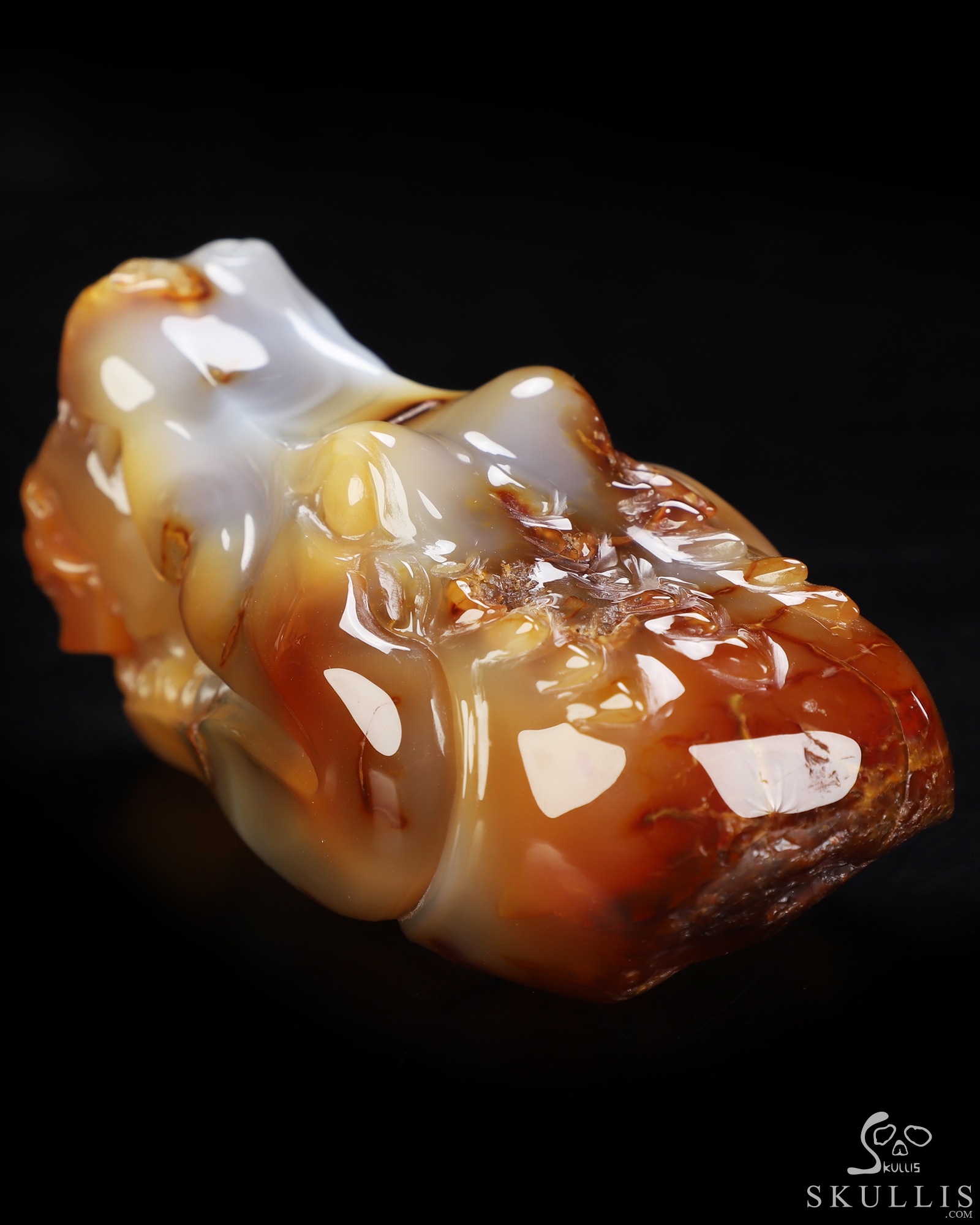 5.5" Carnelian Hand Carved Crystal Skull and Crocodile Fine Art Sculpture, Crystal Healing 5.5" Carnelian Hand Carved Crystal Skull and Crocodile Fine Art Sculpture, Crystal Healing