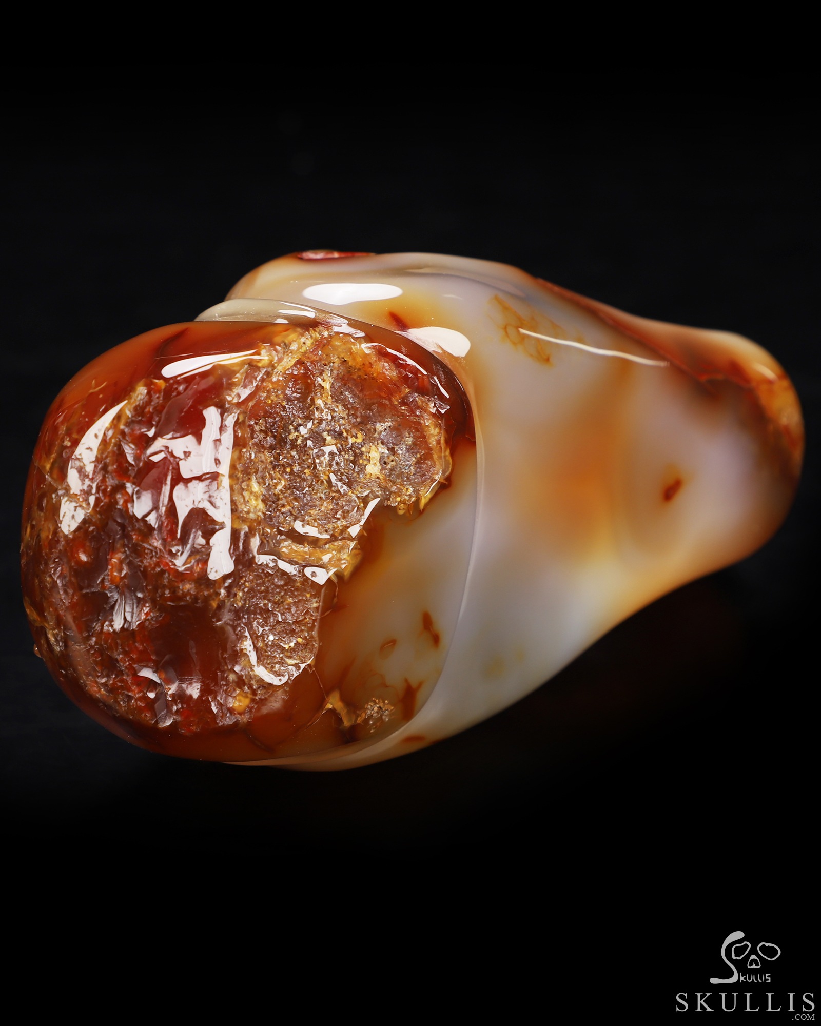 5.5" Carnelian Hand Carved Crystal Skull and Crocodile Fine Art Sculpture, Crystal Healing 5.5" Carnelian Hand Carved Crystal Skull and Crocodile Fine Art Sculpture, Crystal Healing