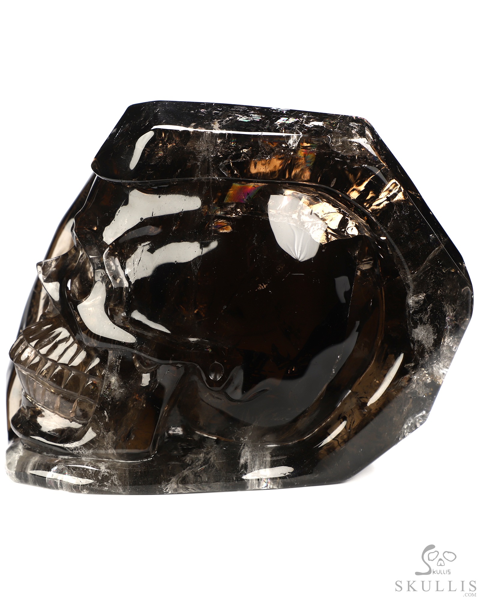 6.5" Smoky Quartz Rock Crystal Hand Carved Crystal Skull Fine Art Sculpture, Crystal Healing 6.5" Smoky Quartz Rock Crystal Hand Carved Crystal Skull Fine Art Sculpture, Crystal Healing