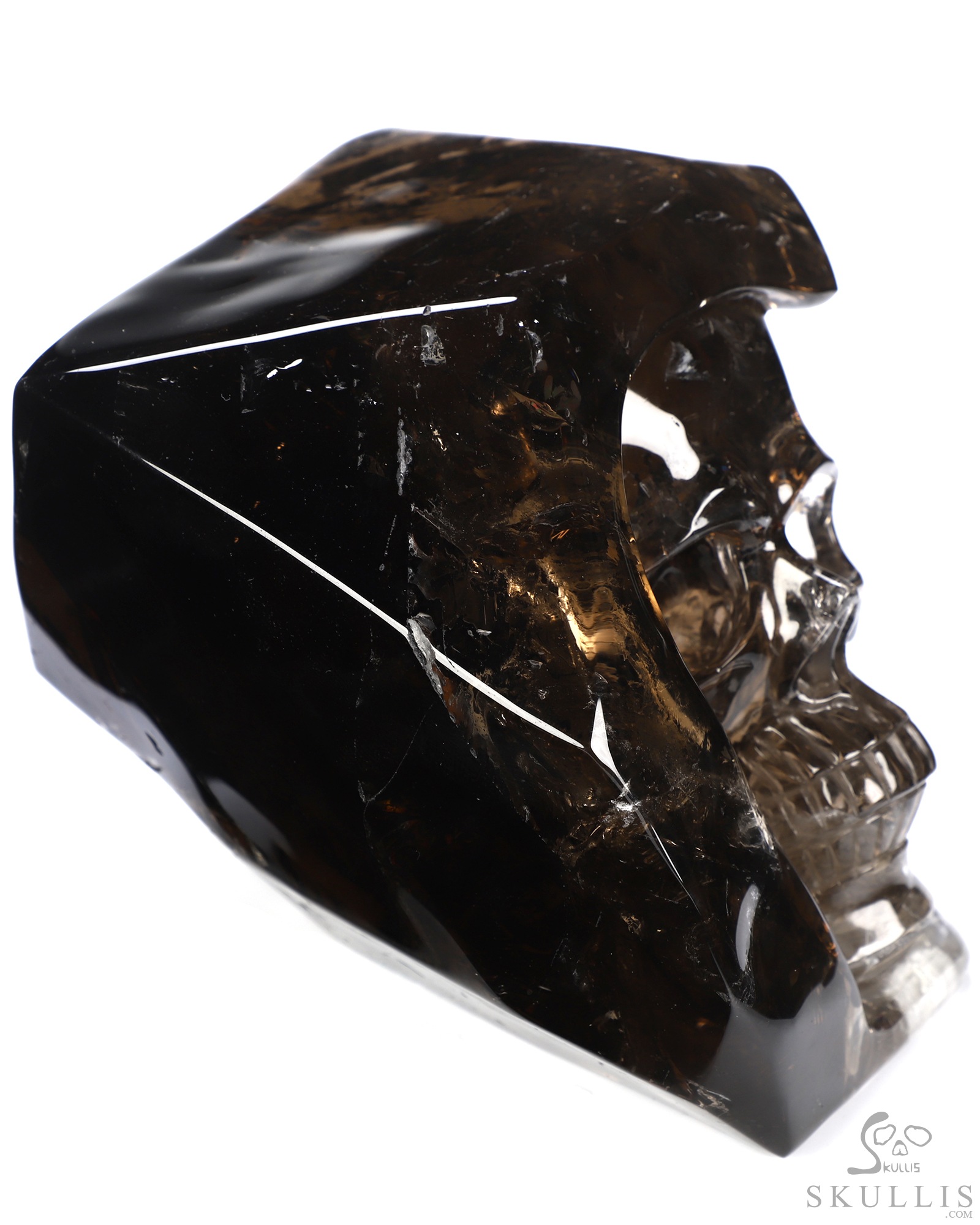 6.5" Smoky Quartz Rock Crystal Hand Carved Crystal Skull Fine Art Sculpture, Crystal Healing 6.5" Smoky Quartz Rock Crystal Hand Carved Crystal Skull Fine Art Sculpture, Crystal Healing