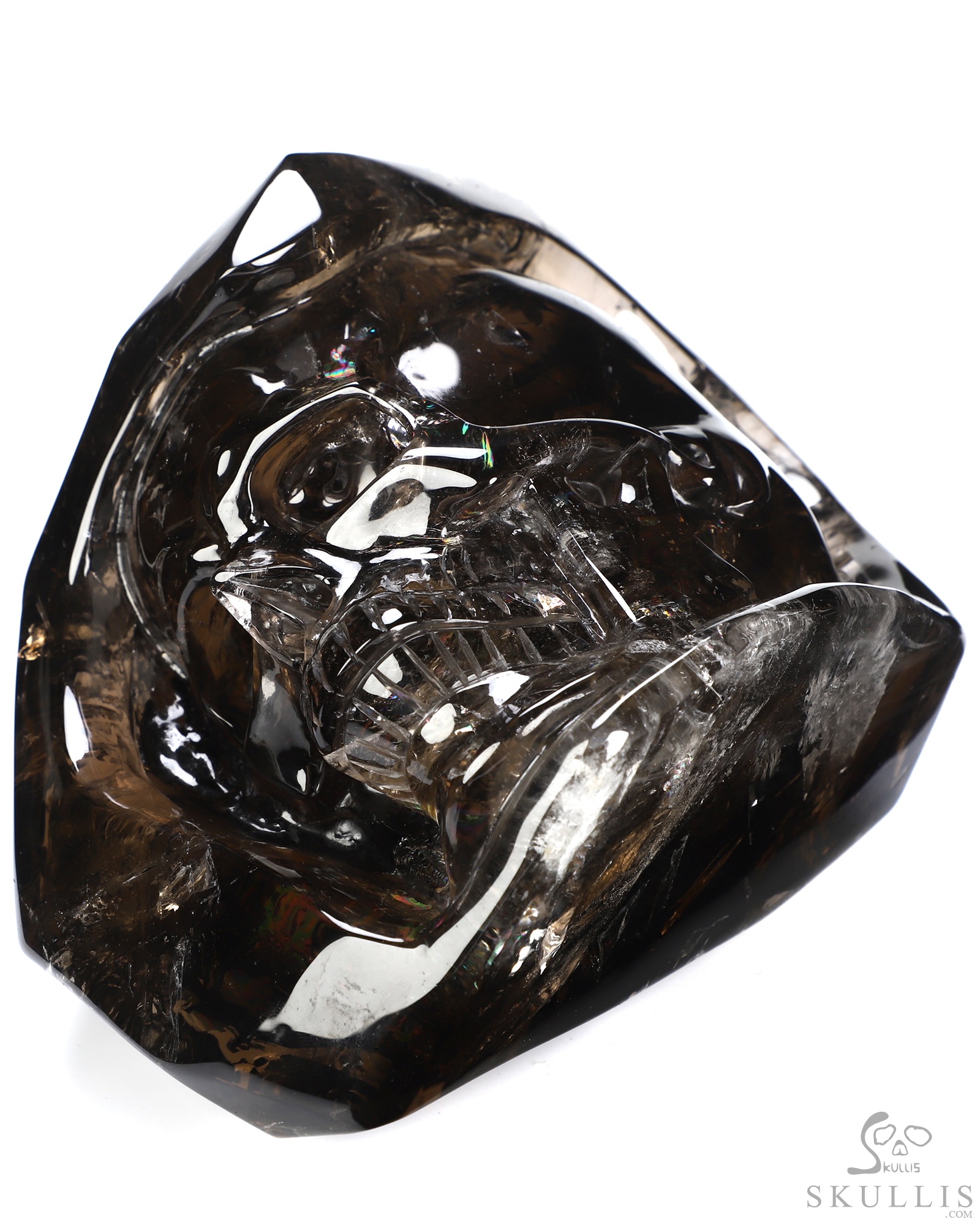 6.5" Smoky Quartz Rock Crystal Hand Carved Crystal Skull Fine Art Sculpture, Crystal Healing 6.5" Smoky Quartz Rock Crystal Hand Carved Crystal Skull Fine Art Sculpture, Crystal Healing
