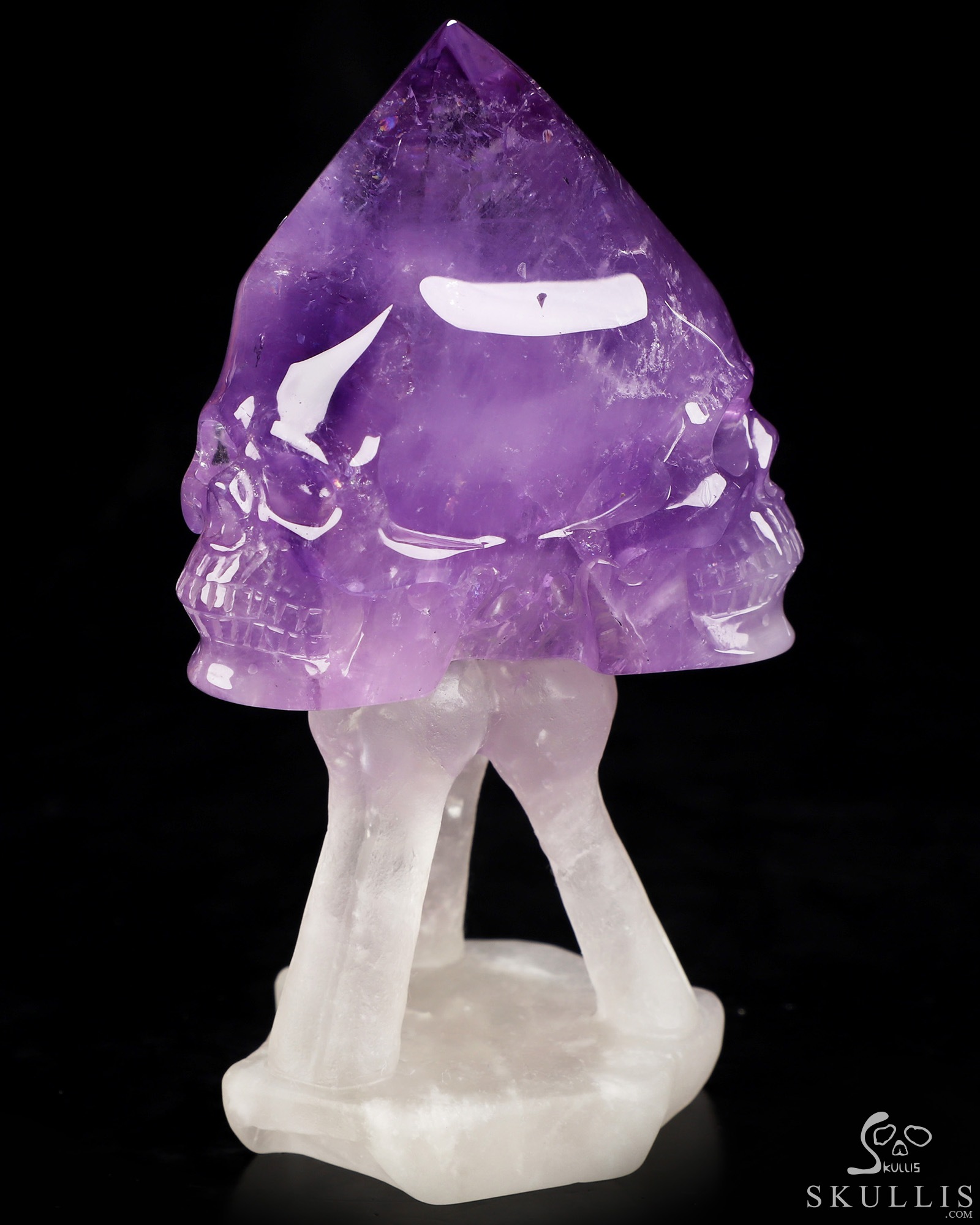 4.6" Amethyst Hand Carved Crystal Skull Sculpture, Crystal Healing 4.6" Amethyst Hand Carved Crystal Skull Sculpture, Crystal Healing