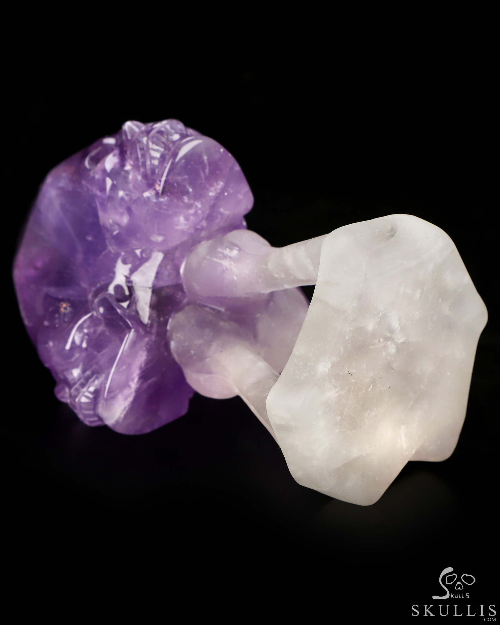 4.6" Amethyst Hand Carved Crystal Skull Sculpture, Crystal Healing 4.6" Amethyst Hand Carved Crystal Skull Sculpture, Crystal Healing