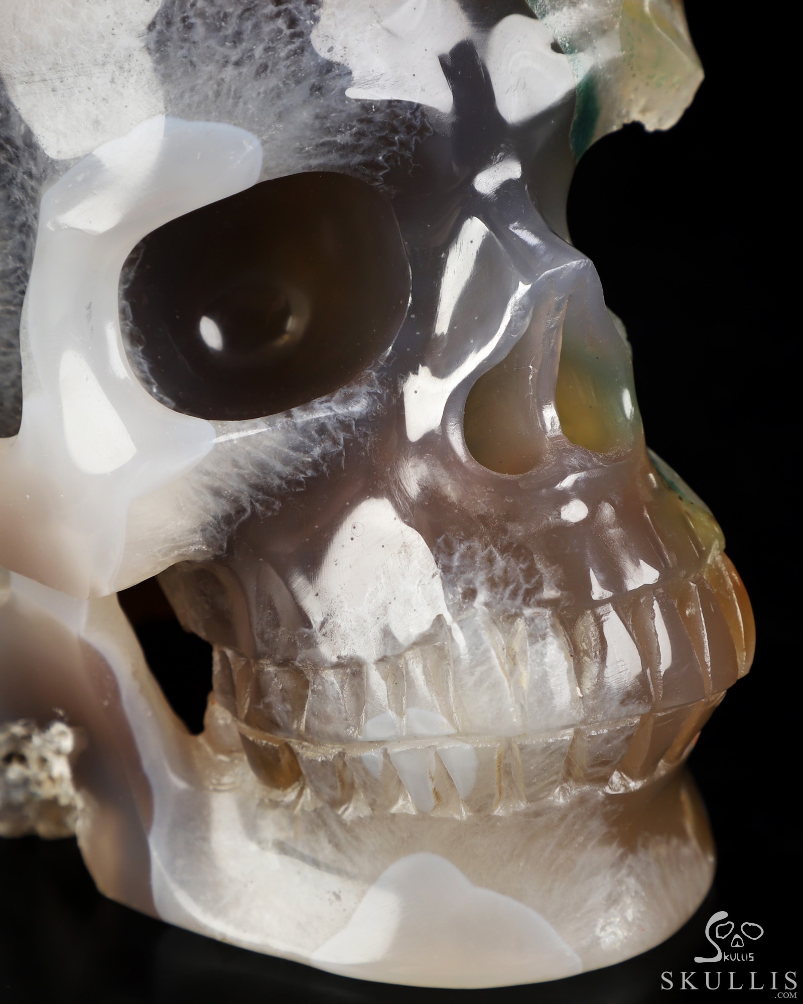 6.5" Agate Geode Hand Carved Crystal Skull and Scorpion Fine Art Sculpture, Crystal Healing 6.5" Agate Geode Hand Carved Crystal Skull and Scorpion Fine Art Sculpture, Crystal Healing