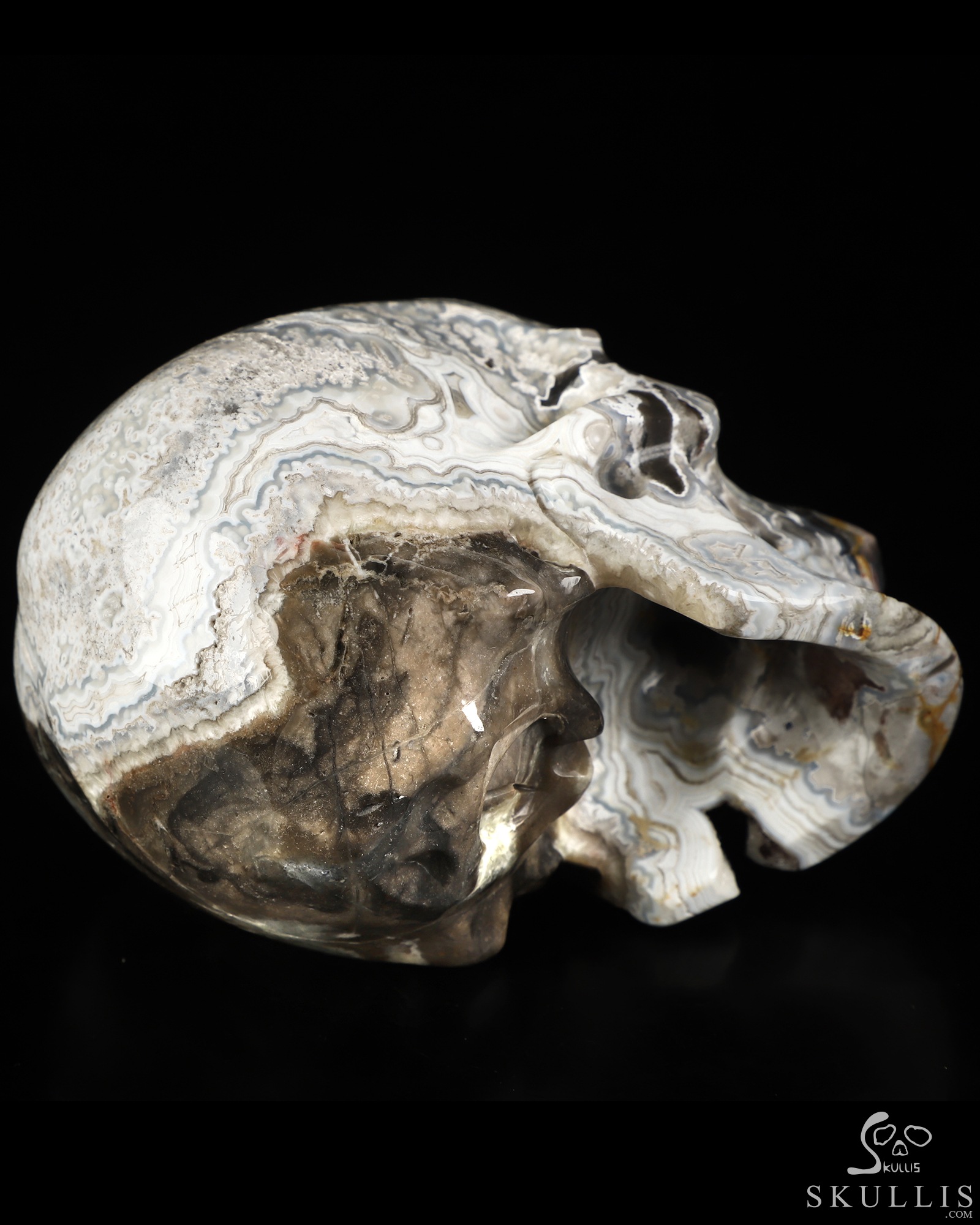 Gemstone 4.2" Red Crazy Lace Agate Hand Carved Crystal Skull, Super Realistic, Crystal Healing Gemstone 4.2" Red Crazy Lace Agate Hand Carved Crystal Skull, Super Realistic, Crystal Healing