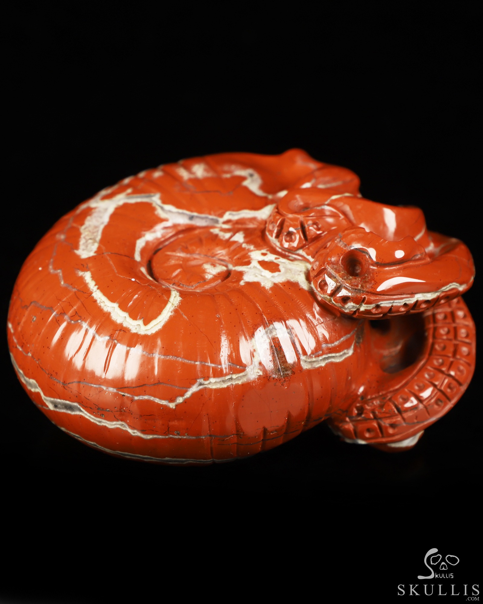 3.5" Red Jasper Hand Carved Nautiloid Cthulhu Crystal Skull Sculpture, Crystal Healing 3.5" Red Jasper Hand Carved Nautiloid Cthulhu Crystal Skull Sculpture, Crystal Healing