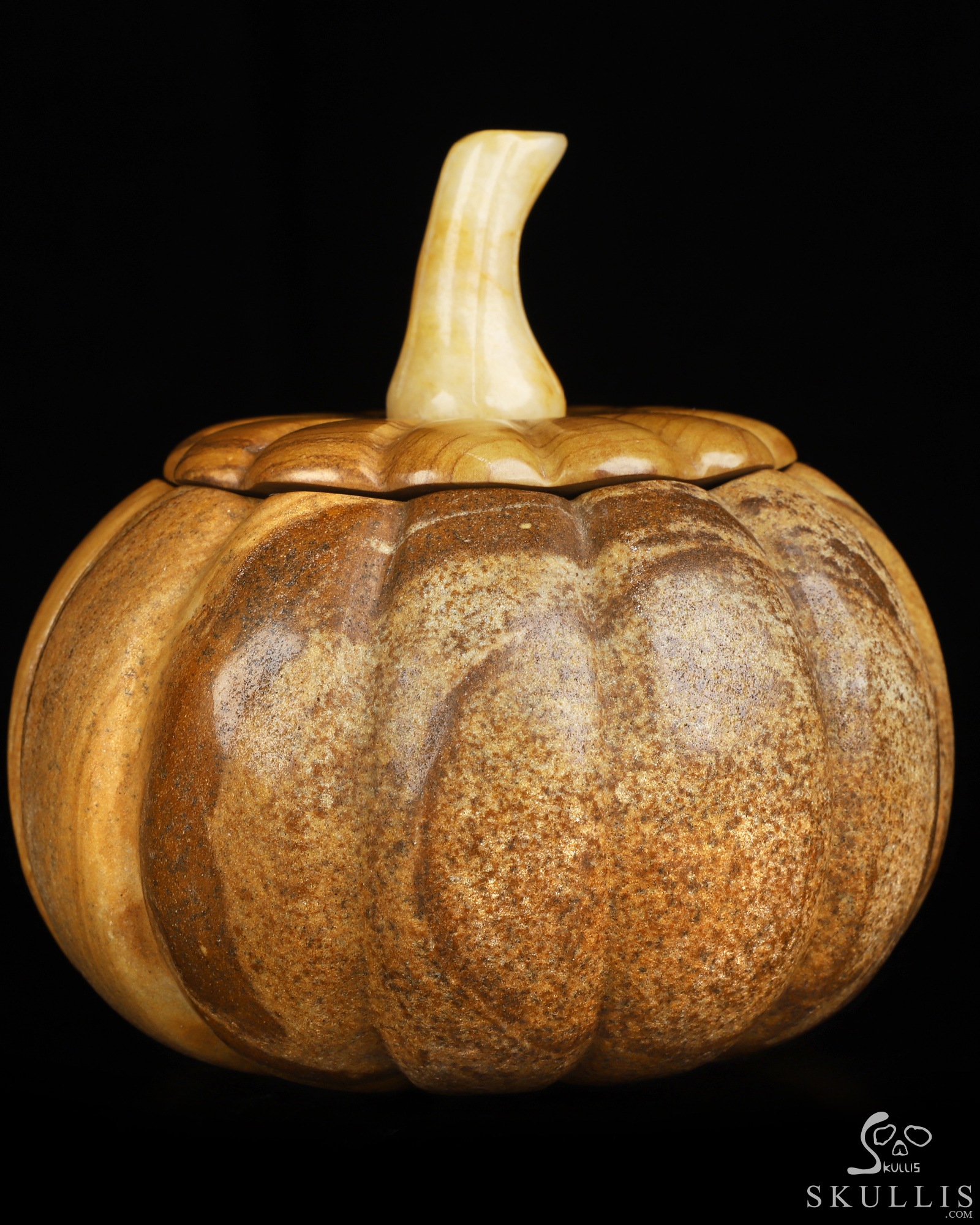 5.0" Picture Jasper Hand Carved Hollow Jack-O'-Lantern Pumpkin Crystal Skull Sculpture, Crystal Healing 5.0" Picture Jasper Hand Carved Hollow Jack-O'-Lantern Pumpkin Crystal Skull Sculpture, Crystal Healing
