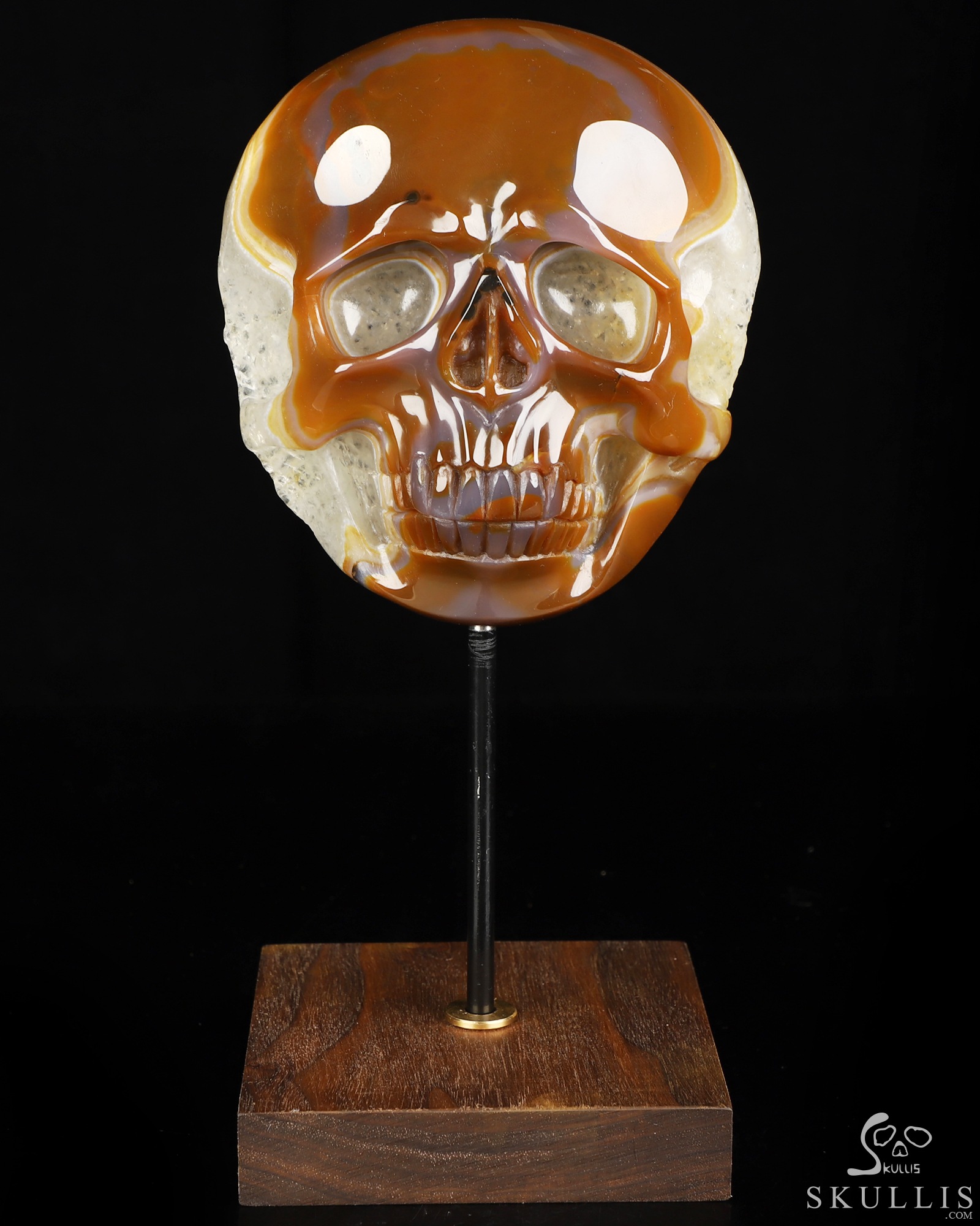 5.1" Premium Brazilian Agate Geode Hand Carved Crystal Skull Fine Art Sculpture, Crystal Healing 5.1" Premium Brazilian Agate Geode Hand Carved Crystal Skull Fine Art Sculpture, Crystal Healing