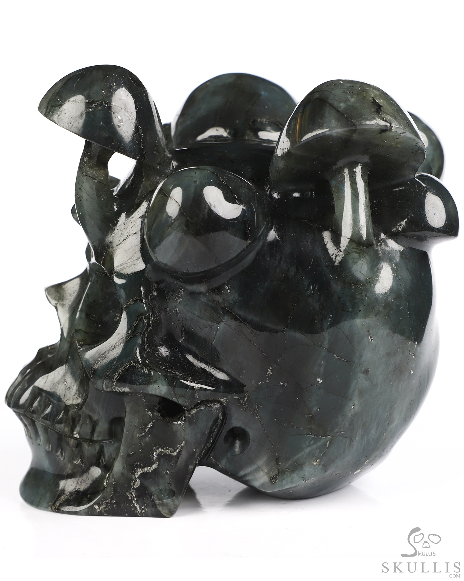 5.1" Labradorite Hand Carved Mushroom Crystal Skull Sculpture, Crystal Healing 5.1" Labradorite Hand Carved Mushroom Crystal Skull Sculpture, Crystal Healing