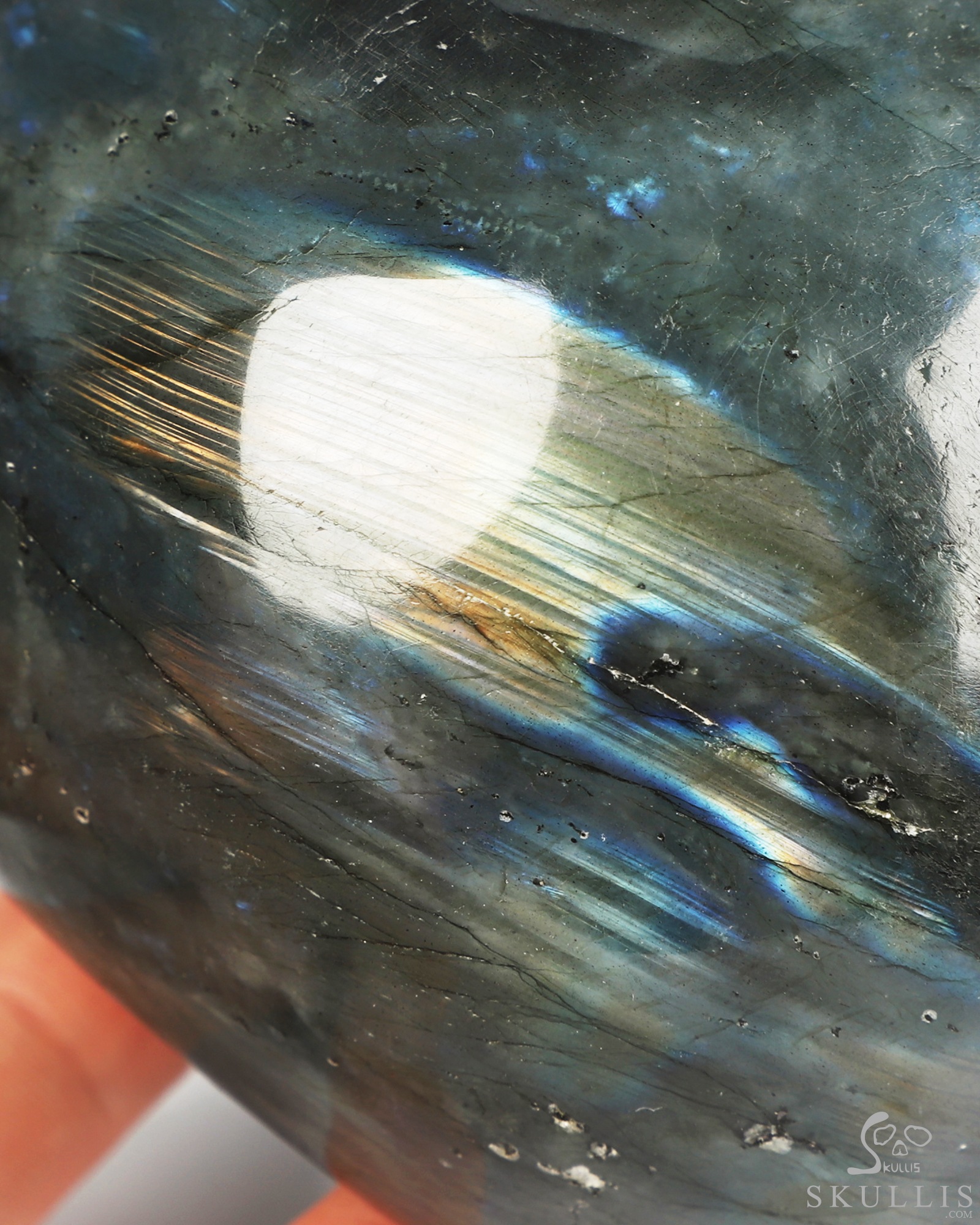 5.1" Labradorite Hand Carved Mushroom Crystal Skull Sculpture, Crystal Healing 5.1" Labradorite Hand Carved Mushroom Crystal Skull Sculpture, Crystal Healing