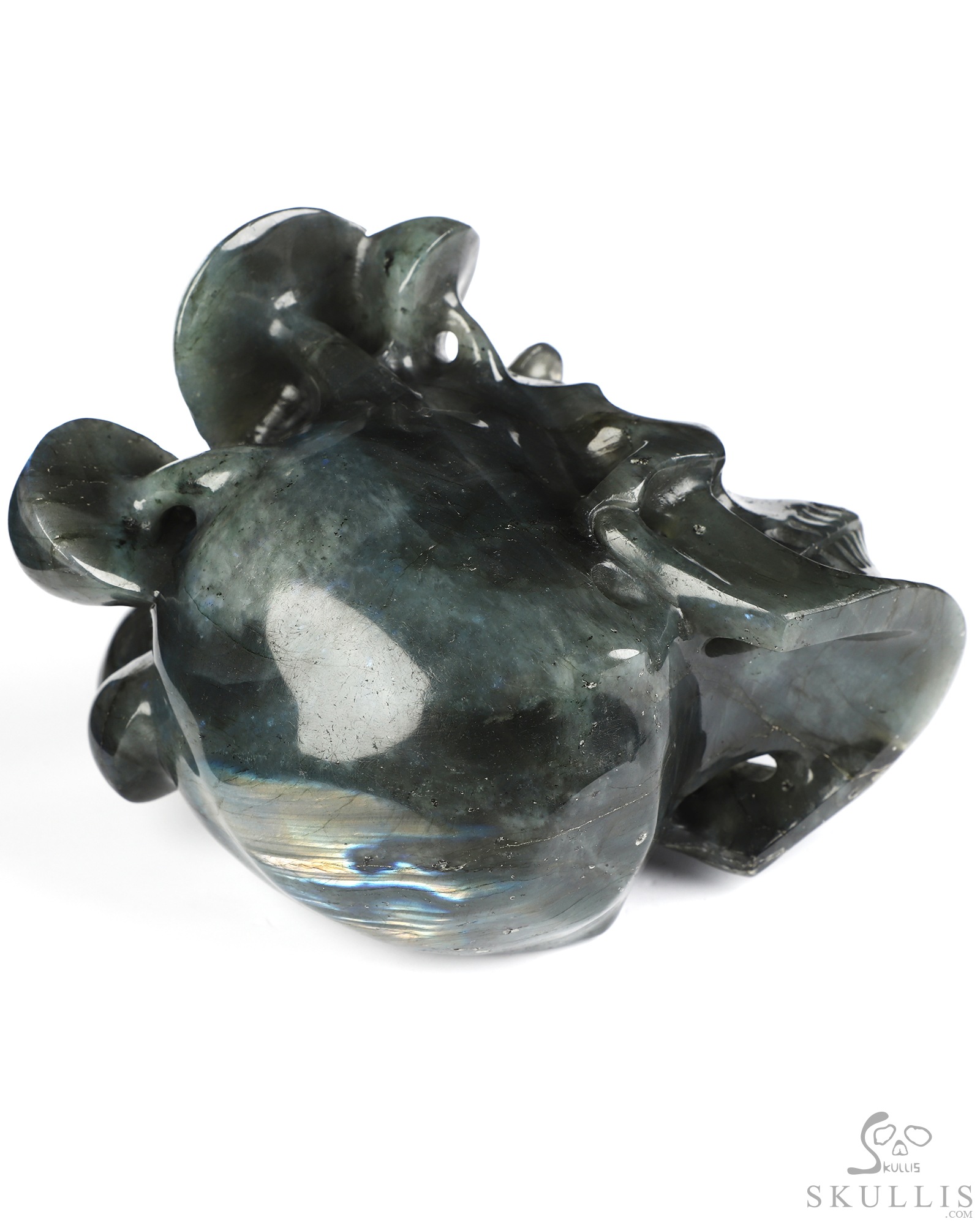 5.1" Labradorite Hand Carved Mushroom Crystal Skull Sculpture, Crystal Healing 5.1" Labradorite Hand Carved Mushroom Crystal Skull Sculpture, Crystal Healing