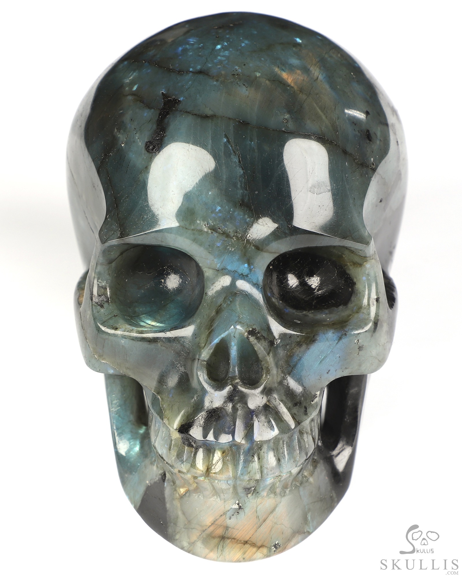 5.0" Labradorite Hand Carved Crystal Skull, Realistic, Crystal Healing 5.0" Labradorite Hand Carved Crystal Skull, Realistic, Crystal Healing