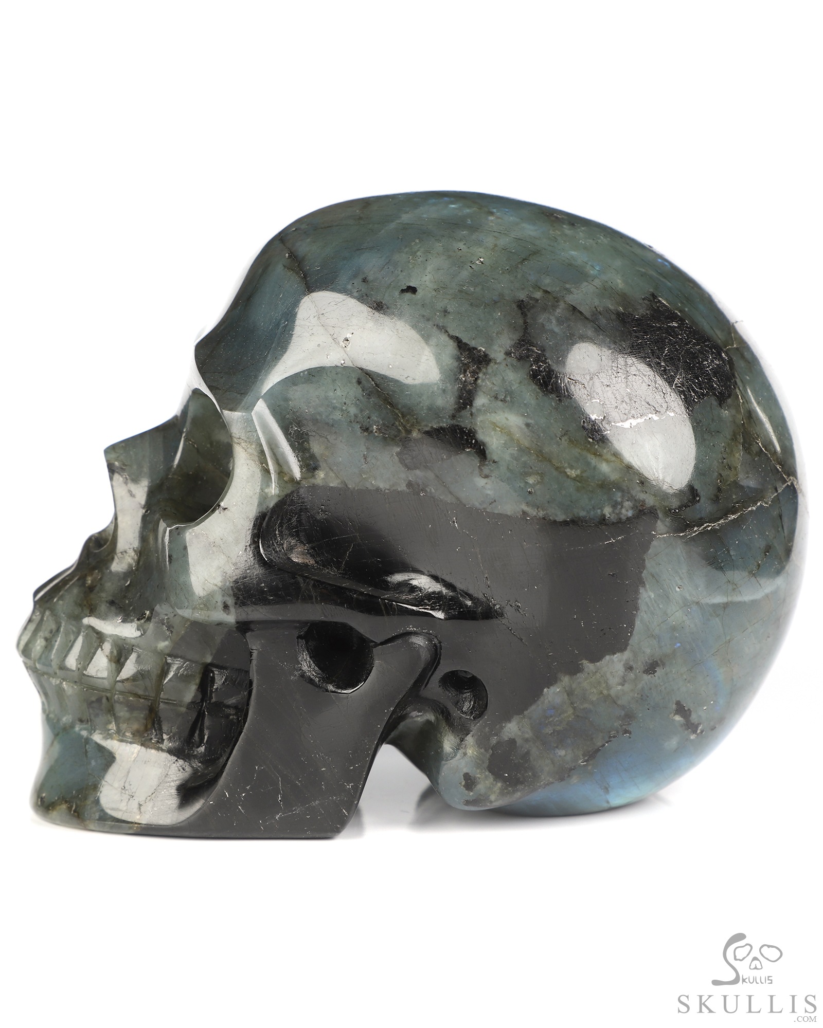 5.0" Labradorite Hand Carved Crystal Skull, Realistic, Crystal Healing 5.0" Labradorite Hand Carved Crystal Skull, Realistic, Crystal Healing