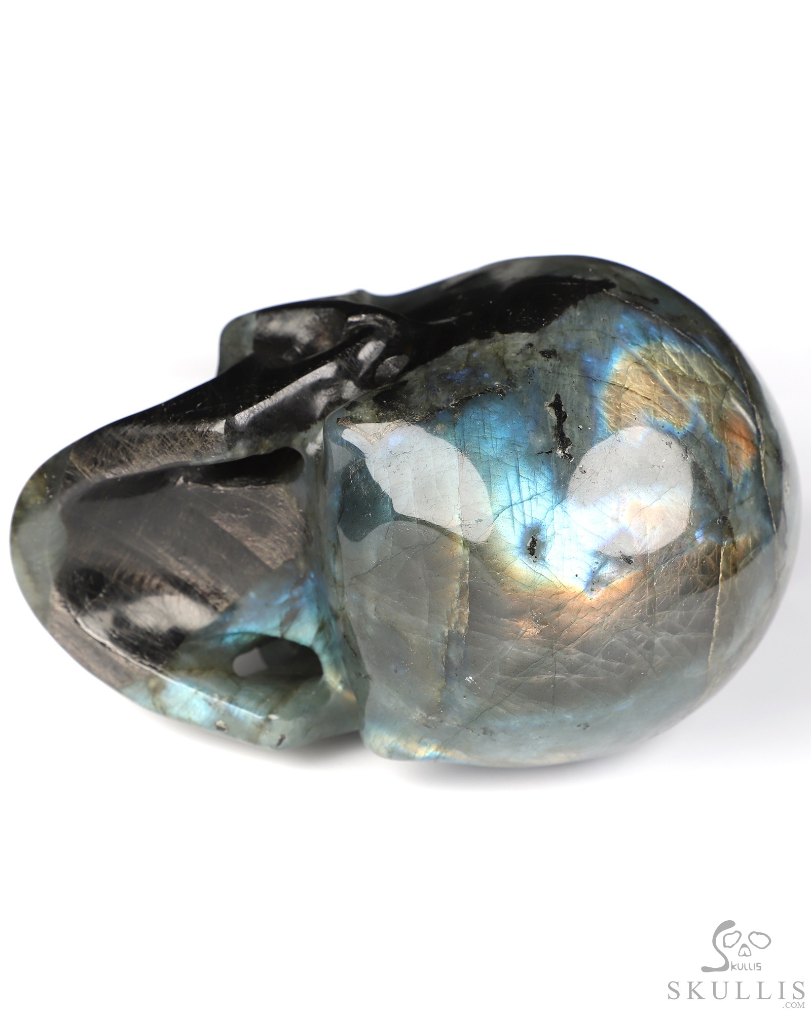 5.0" Labradorite Hand Carved Crystal Skull, Realistic, Crystal Healing 5.0" Labradorite Hand Carved Crystal Skull, Realistic, Crystal Healing
