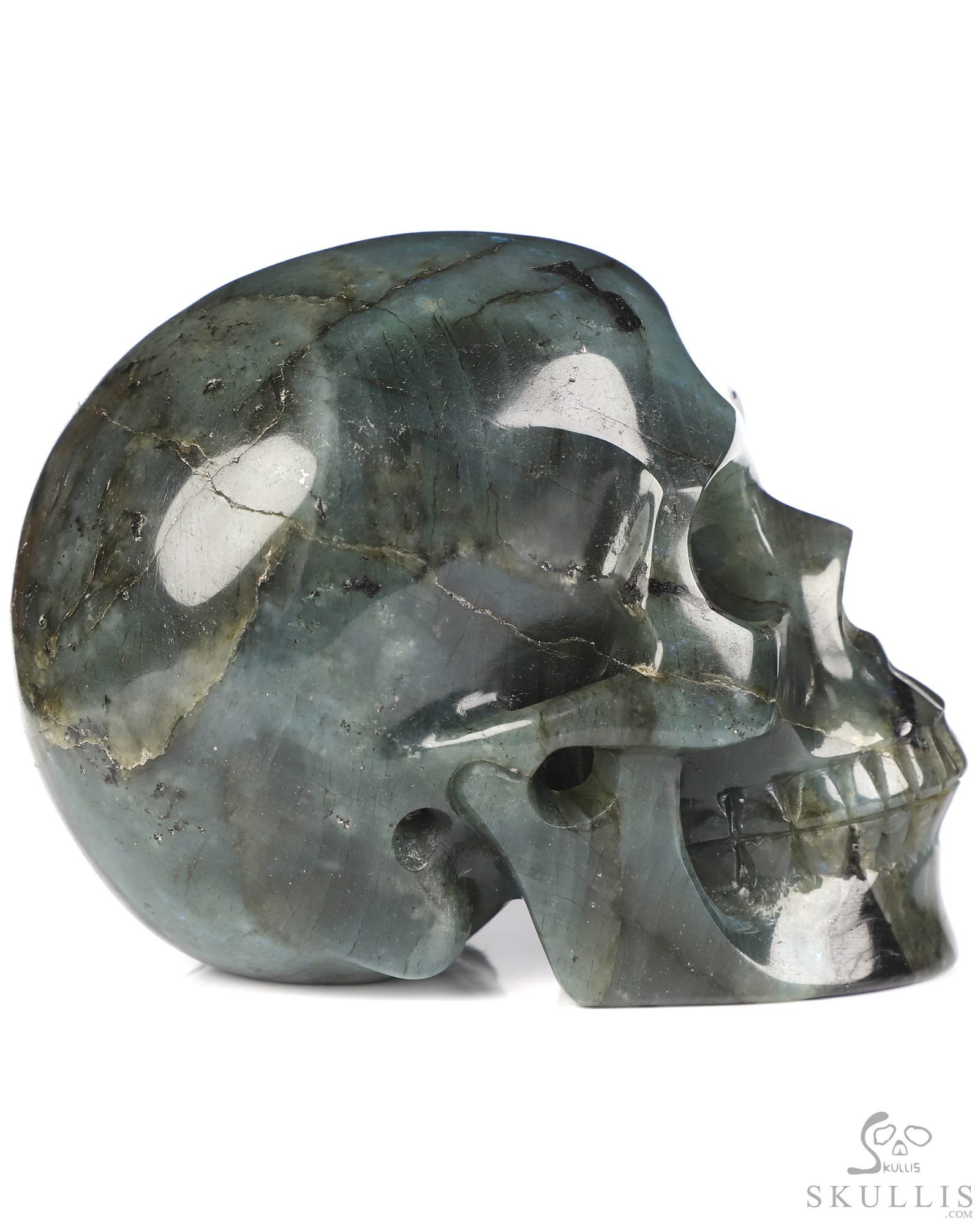 5.0" Labradorite Hand Carved Crystal Skull, Realistic, Crystal Healing 5.0" Labradorite Hand Carved Crystal Skull, Realistic, Crystal Healing