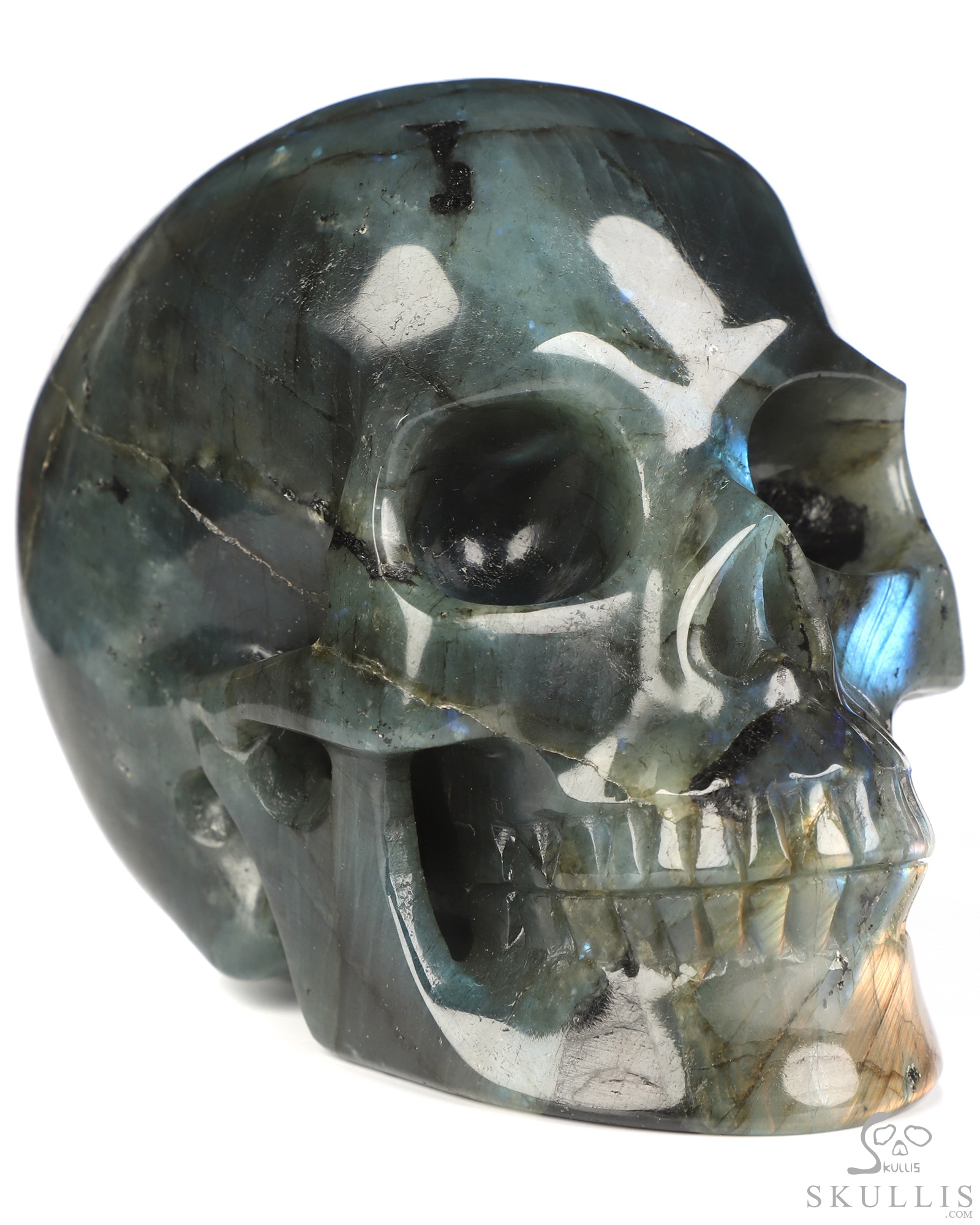 5.0" Labradorite Hand Carved Crystal Skull, Realistic, Crystal Healing 5.0" Labradorite Hand Carved Crystal Skull, Realistic, Crystal Healing