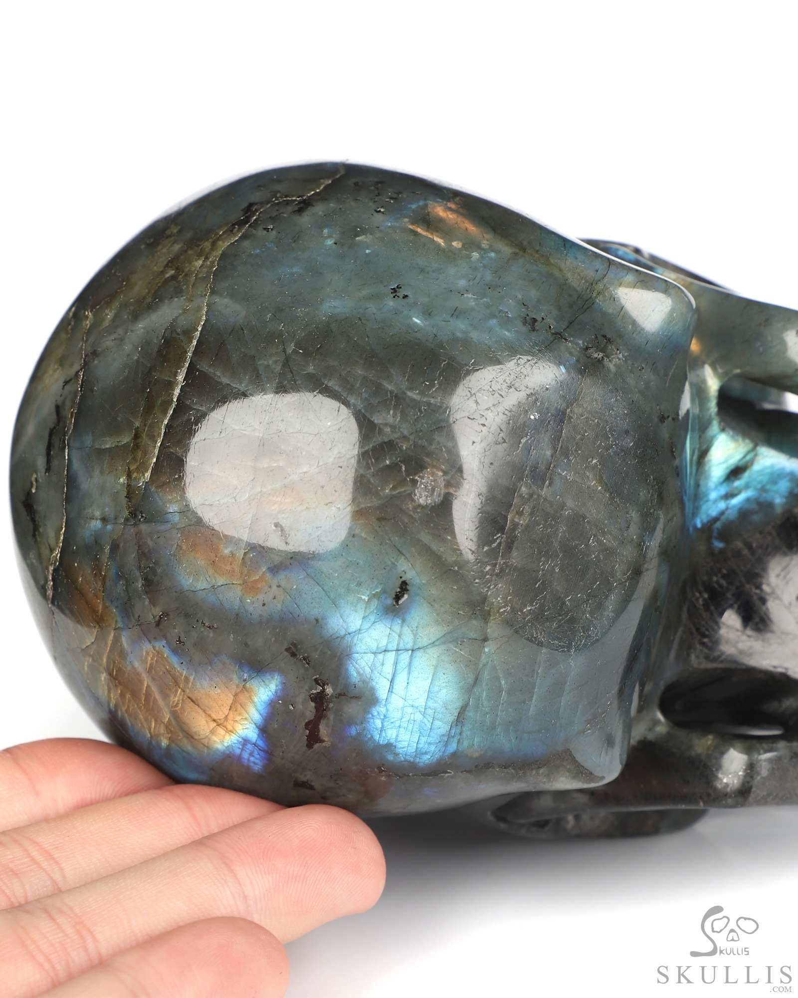 5.0" Labradorite Hand Carved Crystal Skull, Realistic, Crystal Healing 5.0" Labradorite Hand Carved Crystal Skull, Realistic, Crystal Healing