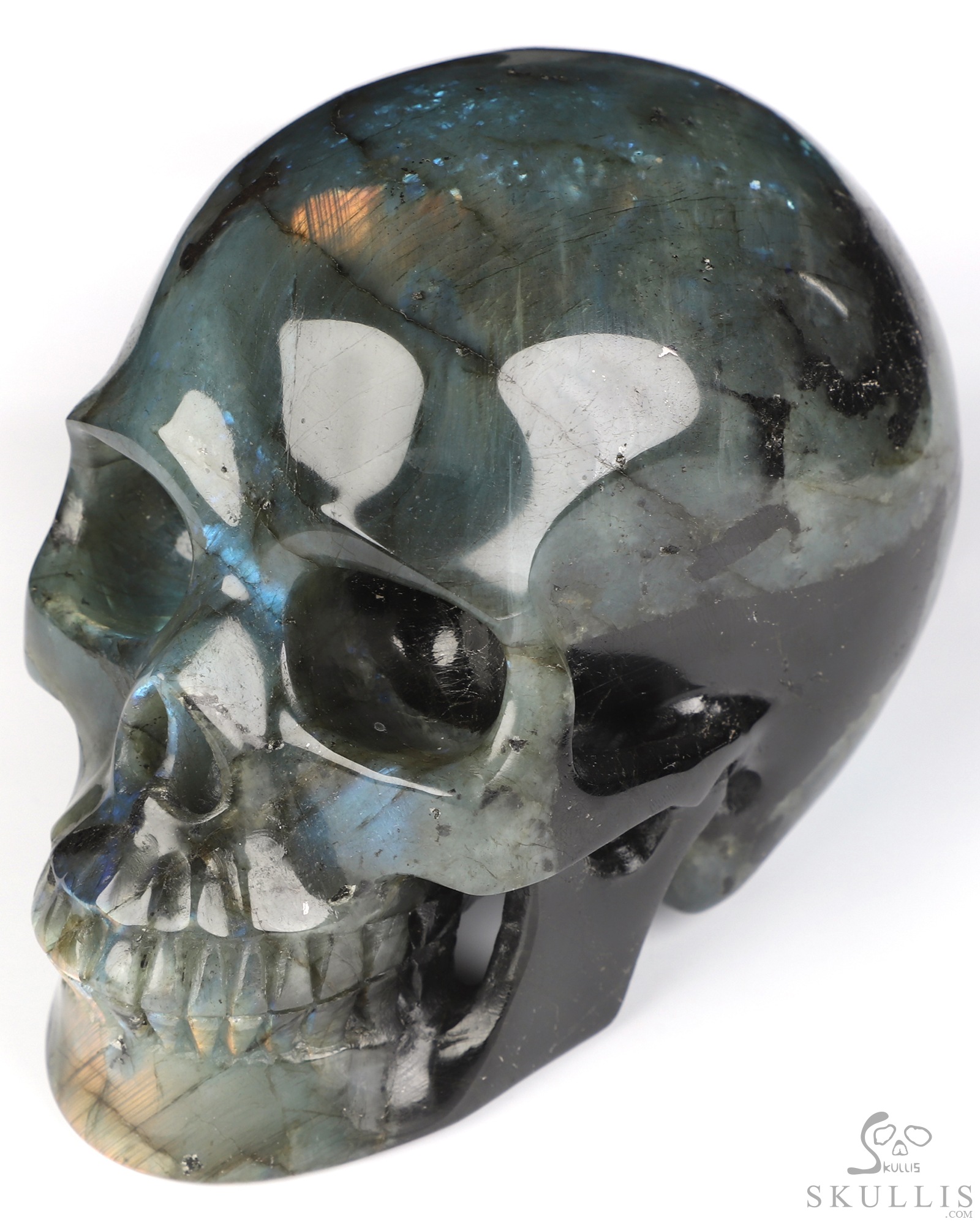 5.0" Labradorite Hand Carved Crystal Skull, Realistic, Crystal Healing 5.0" Labradorite Hand Carved Crystal Skull, Realistic, Crystal Healing