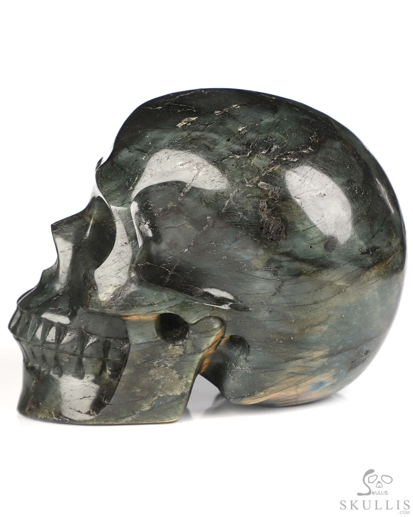 4.8" Labradorite Hand Carved Crystal Skull, Realistic, Crystal Healing 4.8" Labradorite Hand Carved Crystal Skull, Realistic, Crystal Healing
