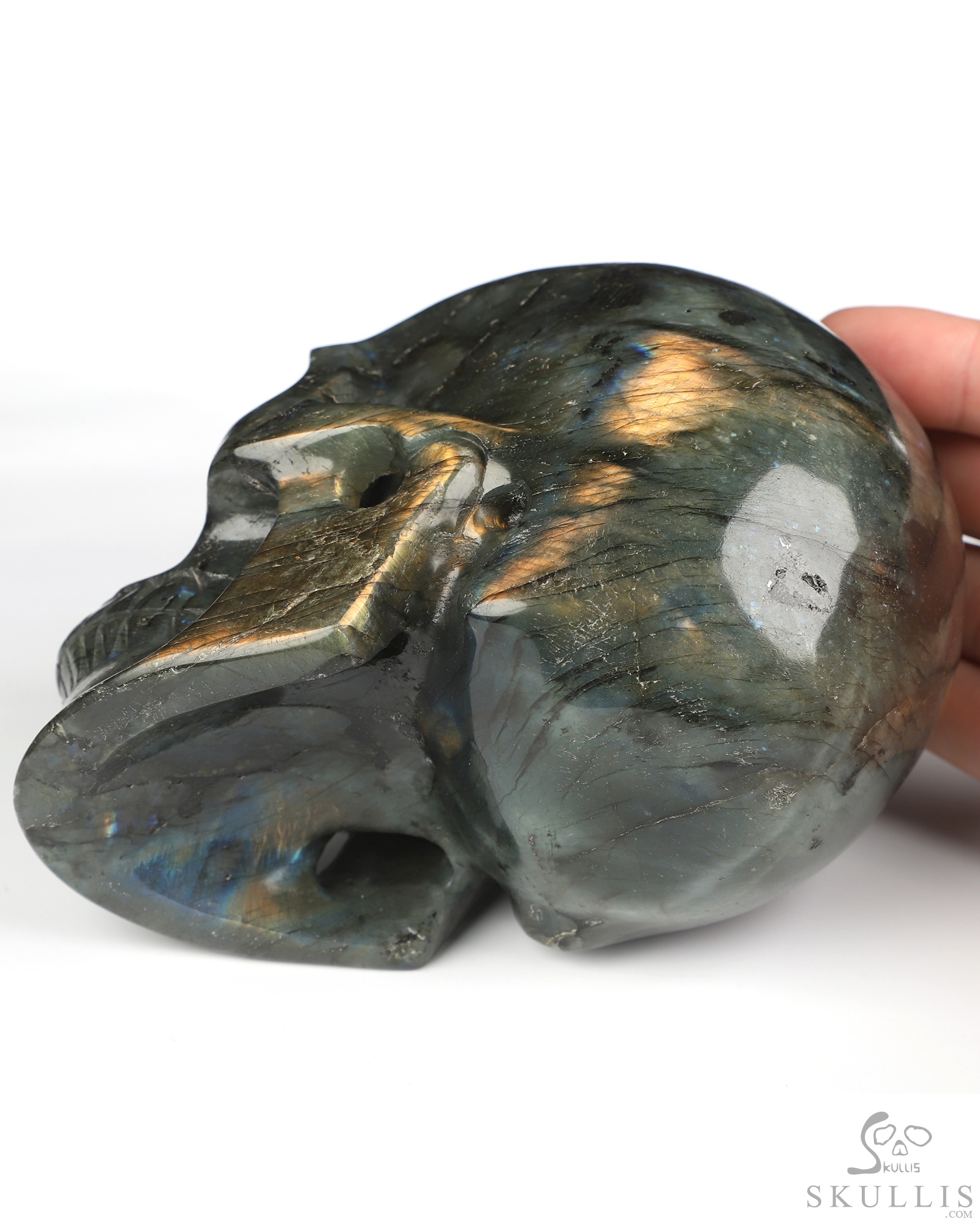4.8" Labradorite Hand Carved Crystal Skull, Realistic, Crystal Healing 4.8" Labradorite Hand Carved Crystal Skull, Realistic, Crystal Healing
