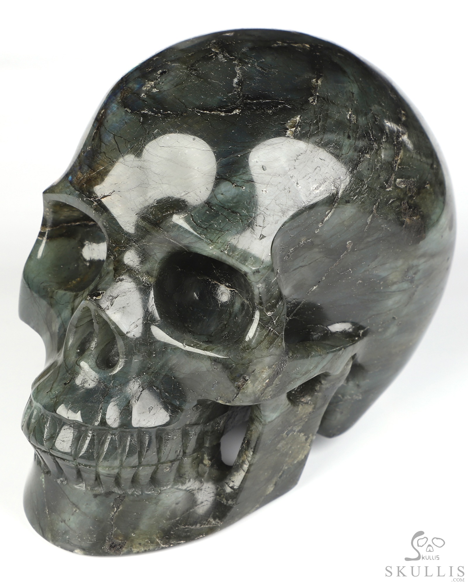 4.8" Labradorite Hand Carved Crystal Skull, Realistic, Crystal Healing 4.8" Labradorite Hand Carved Crystal Skull, Realistic, Crystal Healing