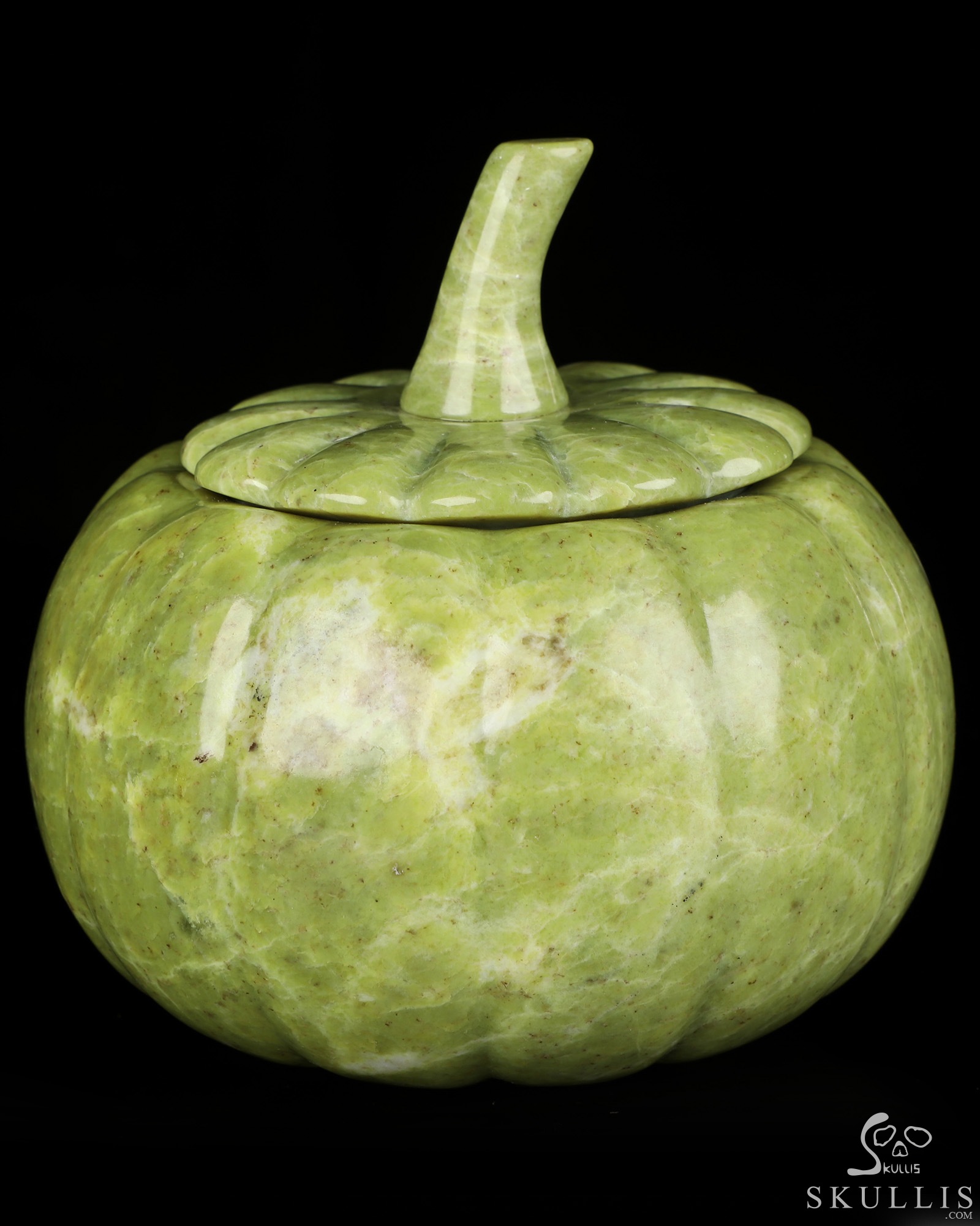 5.0" Lemon Stone Hand Carved Hollow Jack-O'-Lantern Pumpkin Crystal Skull Sculpture, Crystal Healing 5.0" Lemon Stone Hand Carved Hollow Jack-O'-Lantern Pumpkin Crystal Skull Sculpture, Crystal Healing
