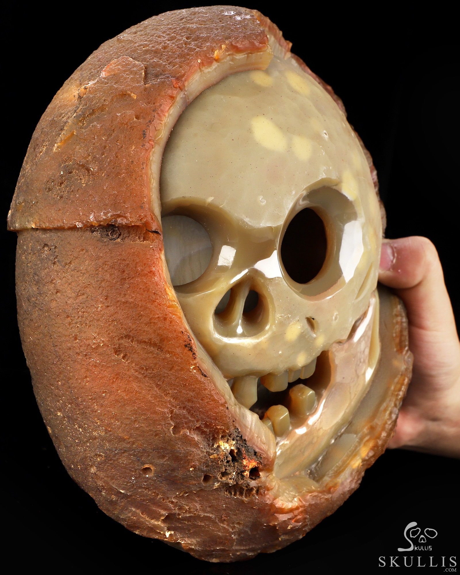 8.9" Agate Hand Carved Crystal Skull Fine Art Sculpture, Crystal Healing 8.9" Agate Hand Carved Crystal Skull Fine Art Sculpture, Crystal Healing