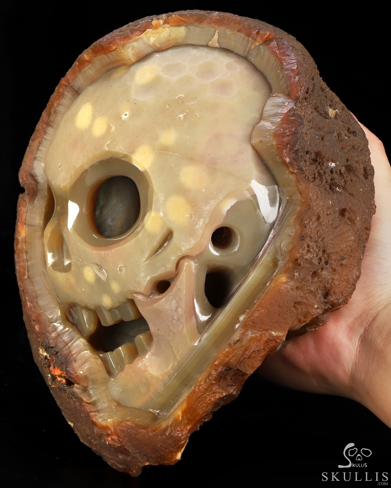 8.9" Agate Hand Carved Crystal Skull Fine Art Sculpture, Crystal Healing 8.9" Agate Hand Carved Crystal Skull Fine Art Sculpture, Crystal Healing