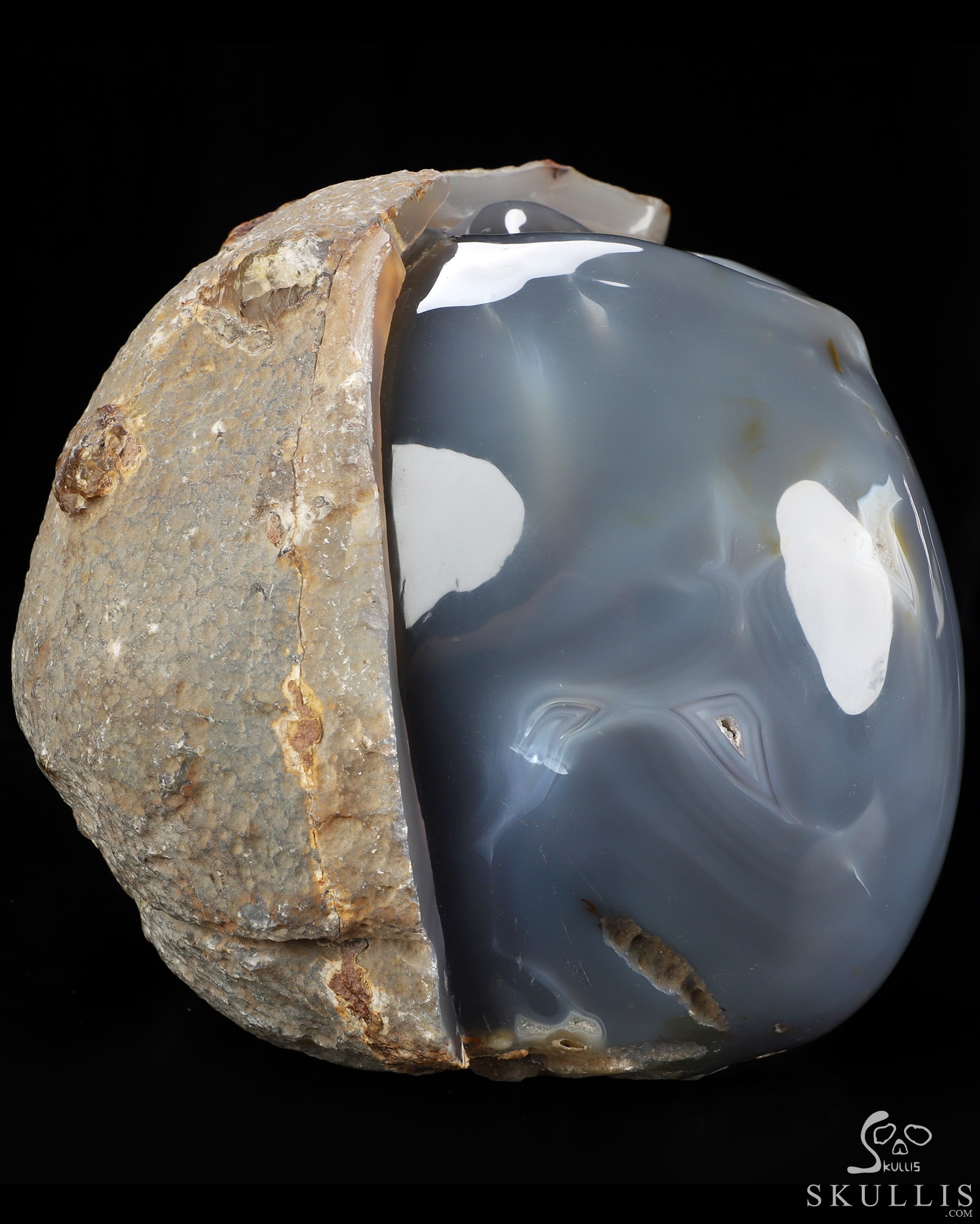 10.4" Agate Hand Carved Crystal Skull Fine Art Sculpture, Crystal Healing 10.4" Agate Hand Carved Crystal Skull Fine Art Sculpture, Crystal Healing