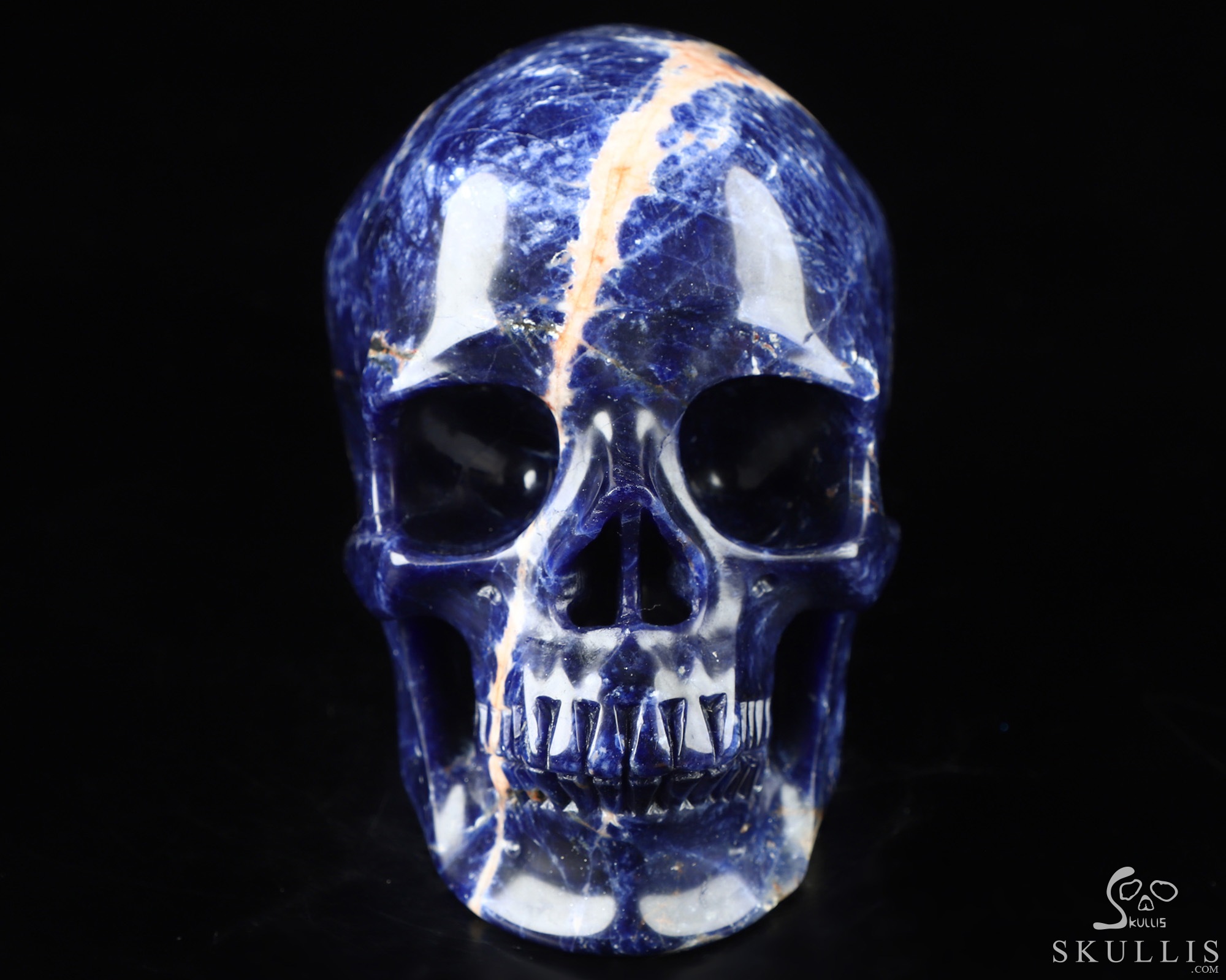 5.0" Sodalite Hand Carved Crystal Skull, Super Realistic, Crystal Healing 5.0" Sodalite Hand Carved Crystal Skull, Super Realistic, Crystal Healing