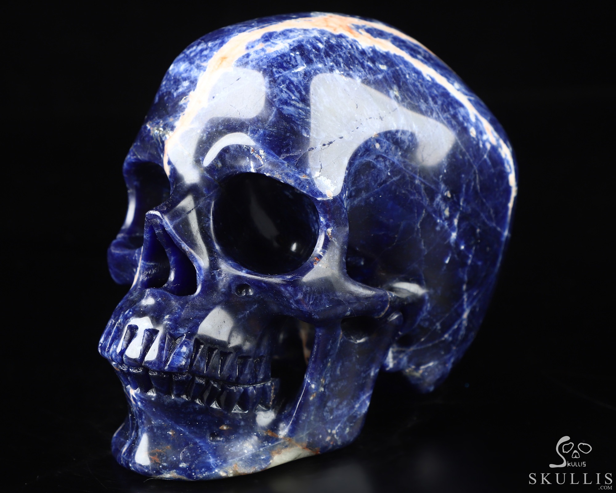 5.0" Sodalite Hand Carved Crystal Skull, Super Realistic, Crystal Healing 5.0" Sodalite Hand Carved Crystal Skull, Super Realistic, Crystal Healing