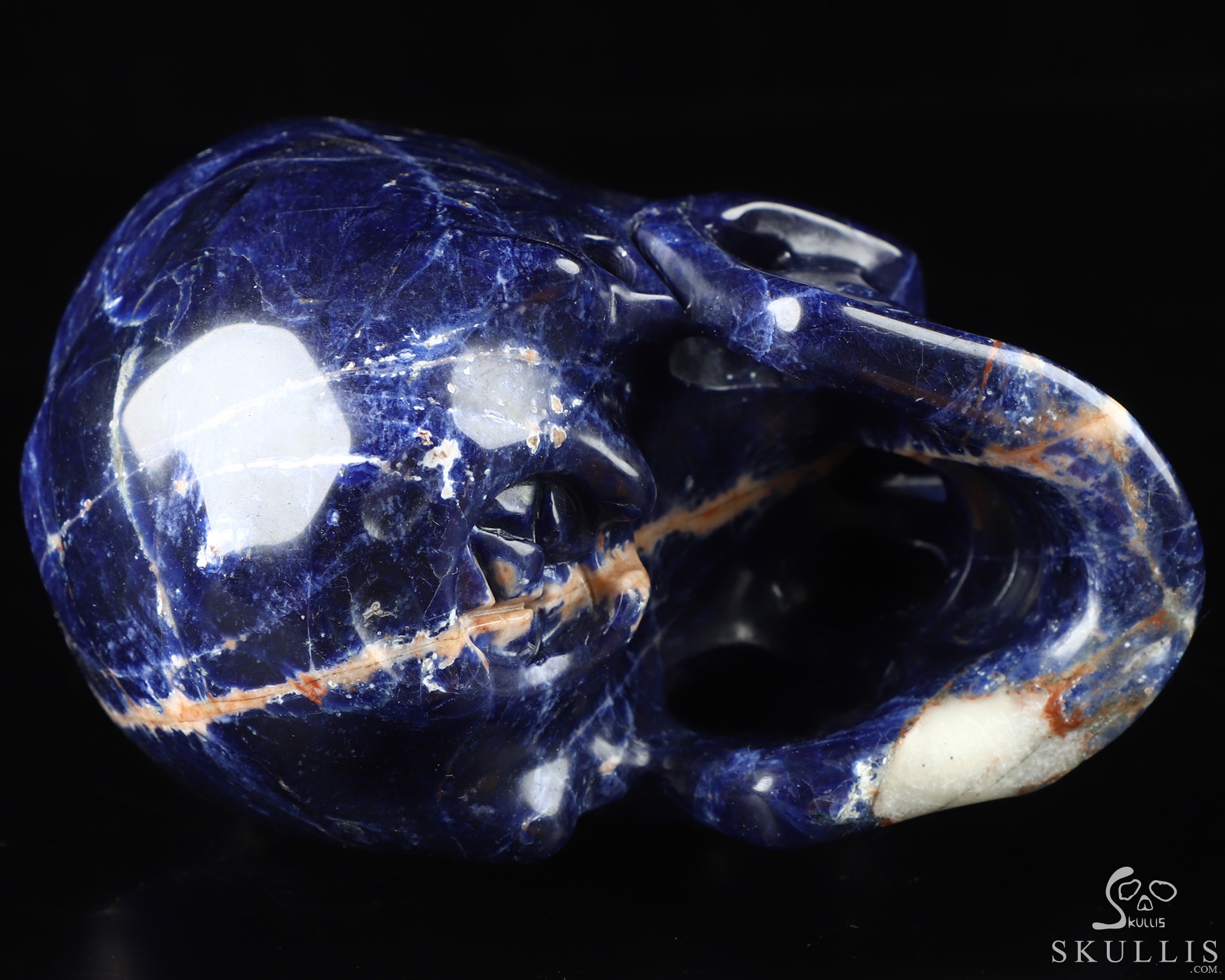 5.0" Sodalite Hand Carved Crystal Skull, Super Realistic, Crystal Healing 5.0" Sodalite Hand Carved Crystal Skull, Super Realistic, Crystal Healing