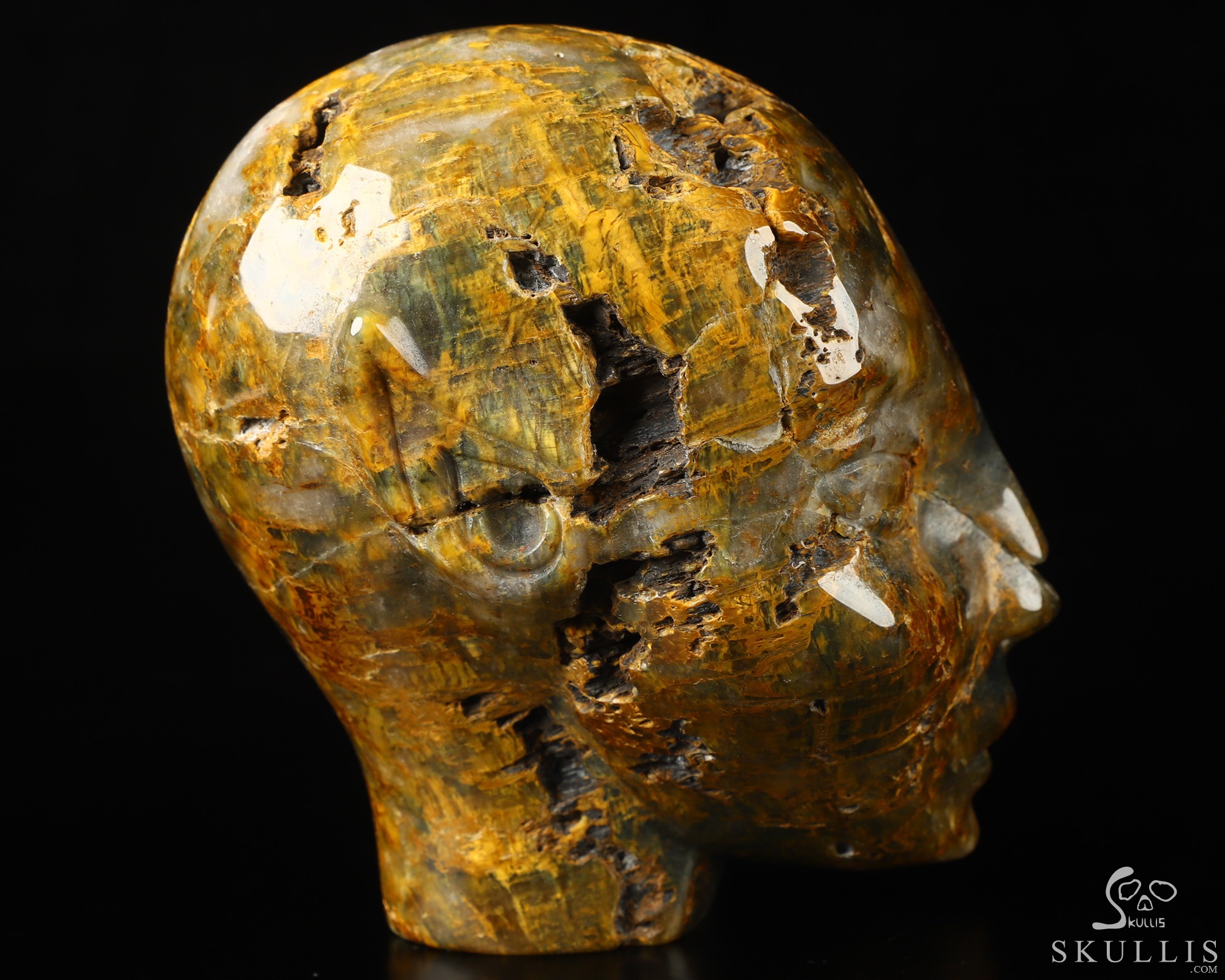4.1" New Pietersite Hand Carved Fairy Elf Alien Crystal Skull Companion Sculpture, Crystal Healing 4.1" New Pietersite Hand Carved Fairy Elf Alien Crystal Skull Companion Sculpture, Crystal Healing