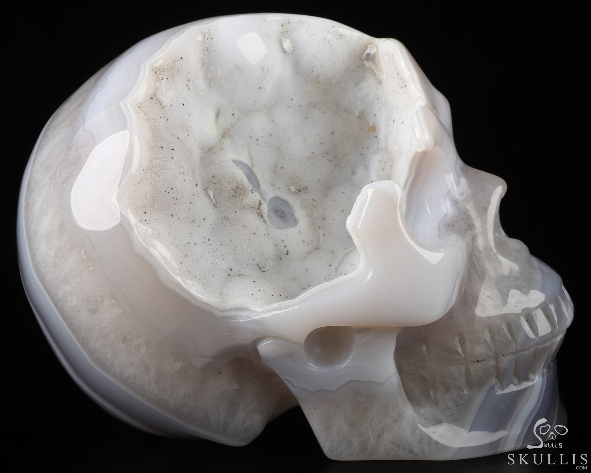 5.2" Agate Geode Hand Carved Crystal Skull, Realistic, Crystal Healing 5.2" Agate Geode Hand Carved Crystal Skull, Realistic, Crystal Healing