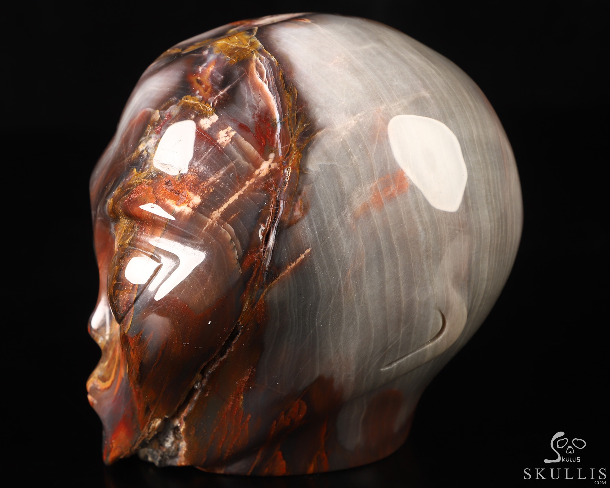 4.1" Petrified Wood Star Being Female Alien Crystal Skull Companion, Hand Carved Gemstone Fine Art Sculpture, Reiki Healing Stone Statue 4.1" Petrified Wood Star Being Female Alien Crystal Skull Companion, Hand Carved Gemstone Fine Art Sculpture, Reiki Healing Stone Statue