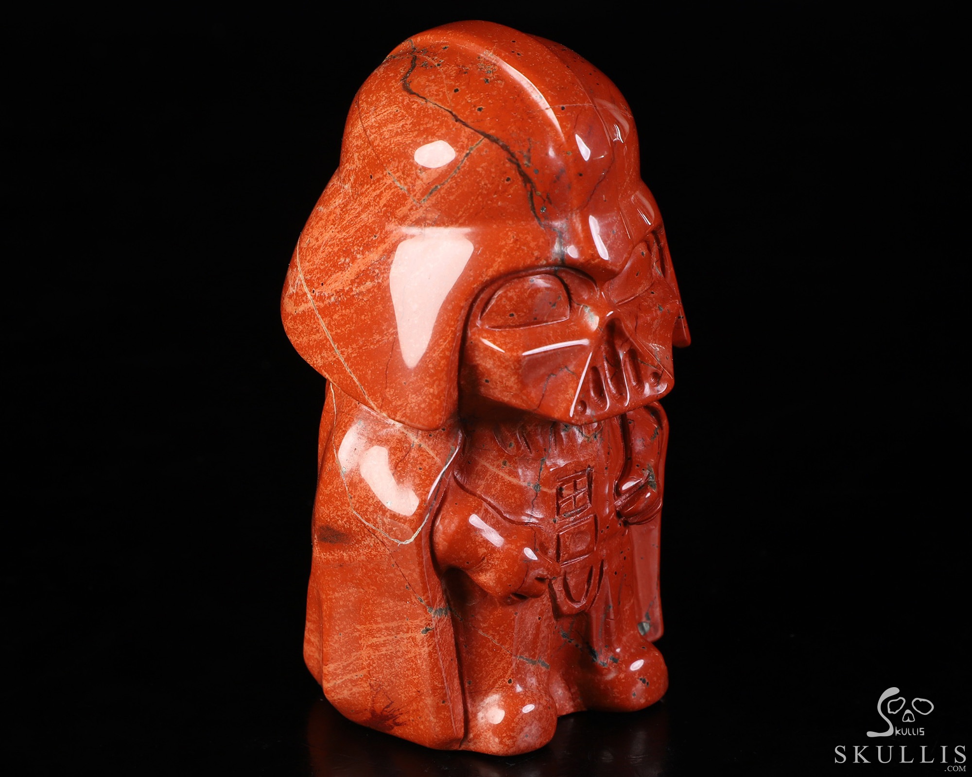 4.2" Red Jasper Hand Carved Crystal Darth Vader Fine Art Sculpture, Crystal Healing 4.2" Red Jasper Hand Carved Crystal Darth Vader Fine Art Sculpture, Crystal Healing