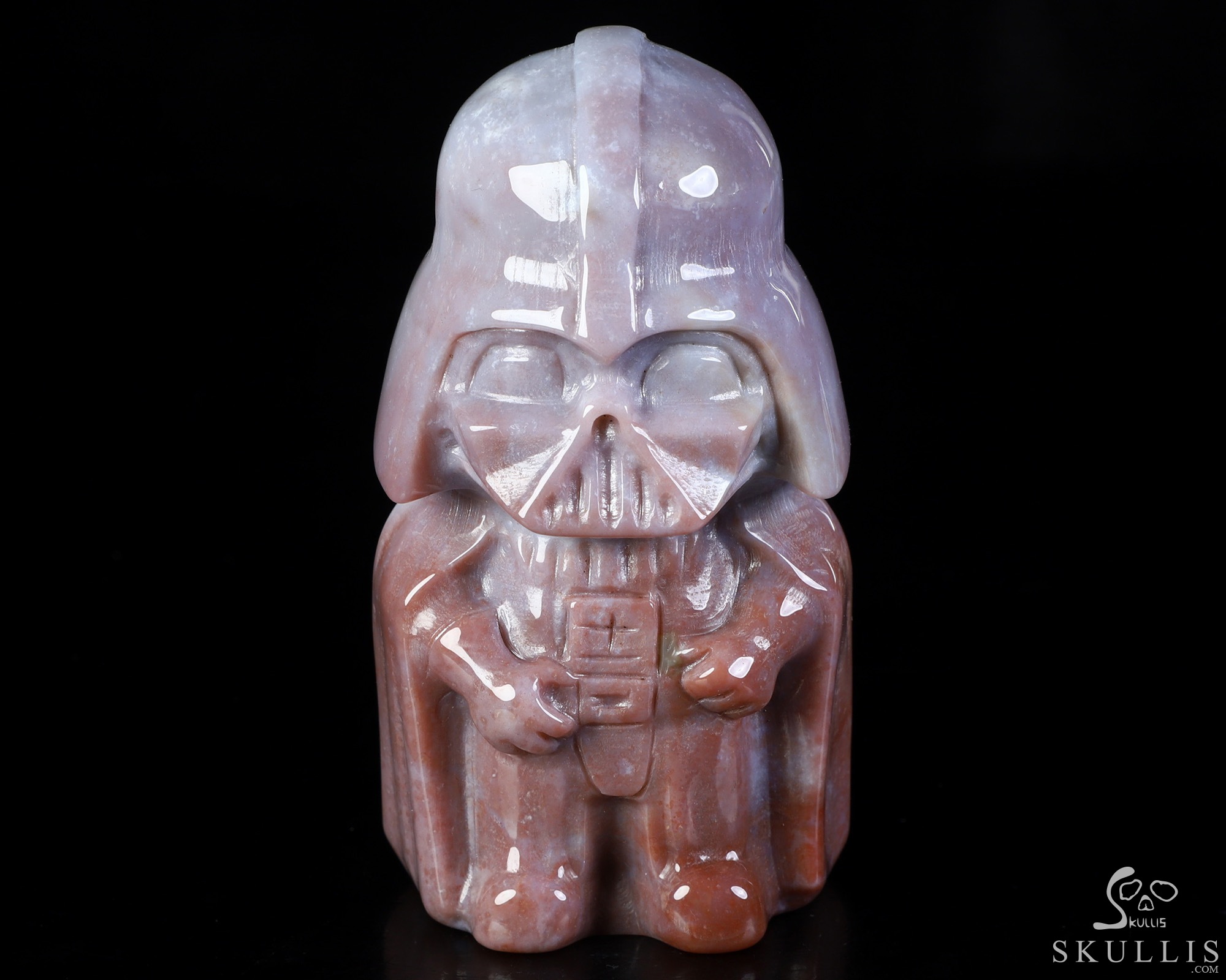 4.2" Indian Agate Hand Carved Crystal Darth Vader Fine Art Sculpture, Crystal Healing 4.2" Indian Agate Hand Carved Crystal Darth Vader Fine Art Sculpture, Crystal Healing