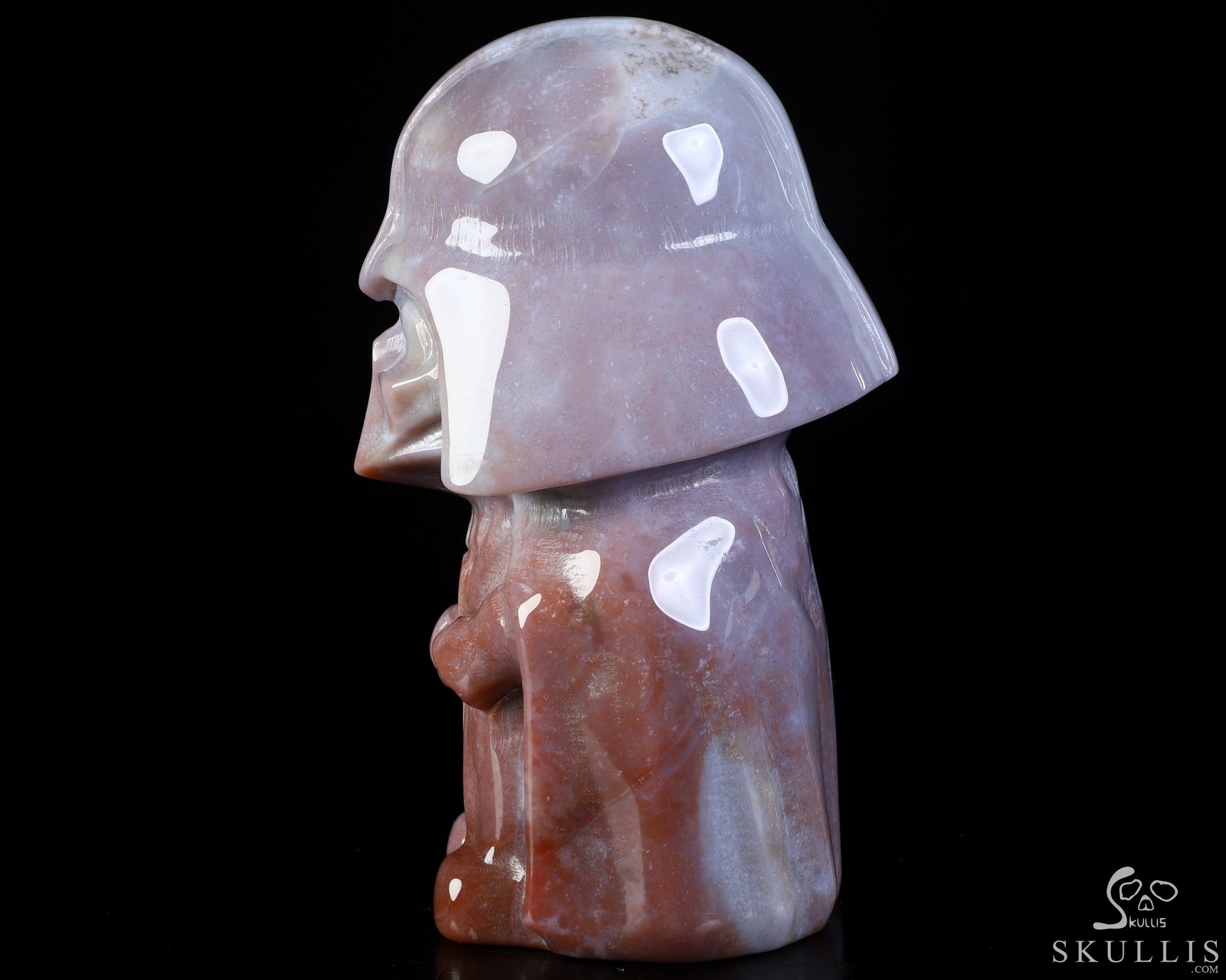 4.2" Indian Agate Hand Carved Crystal Darth Vader Fine Art Sculpture, Crystal Healing 4.2" Indian Agate Hand Carved Crystal Darth Vader Fine Art Sculpture, Crystal Healing