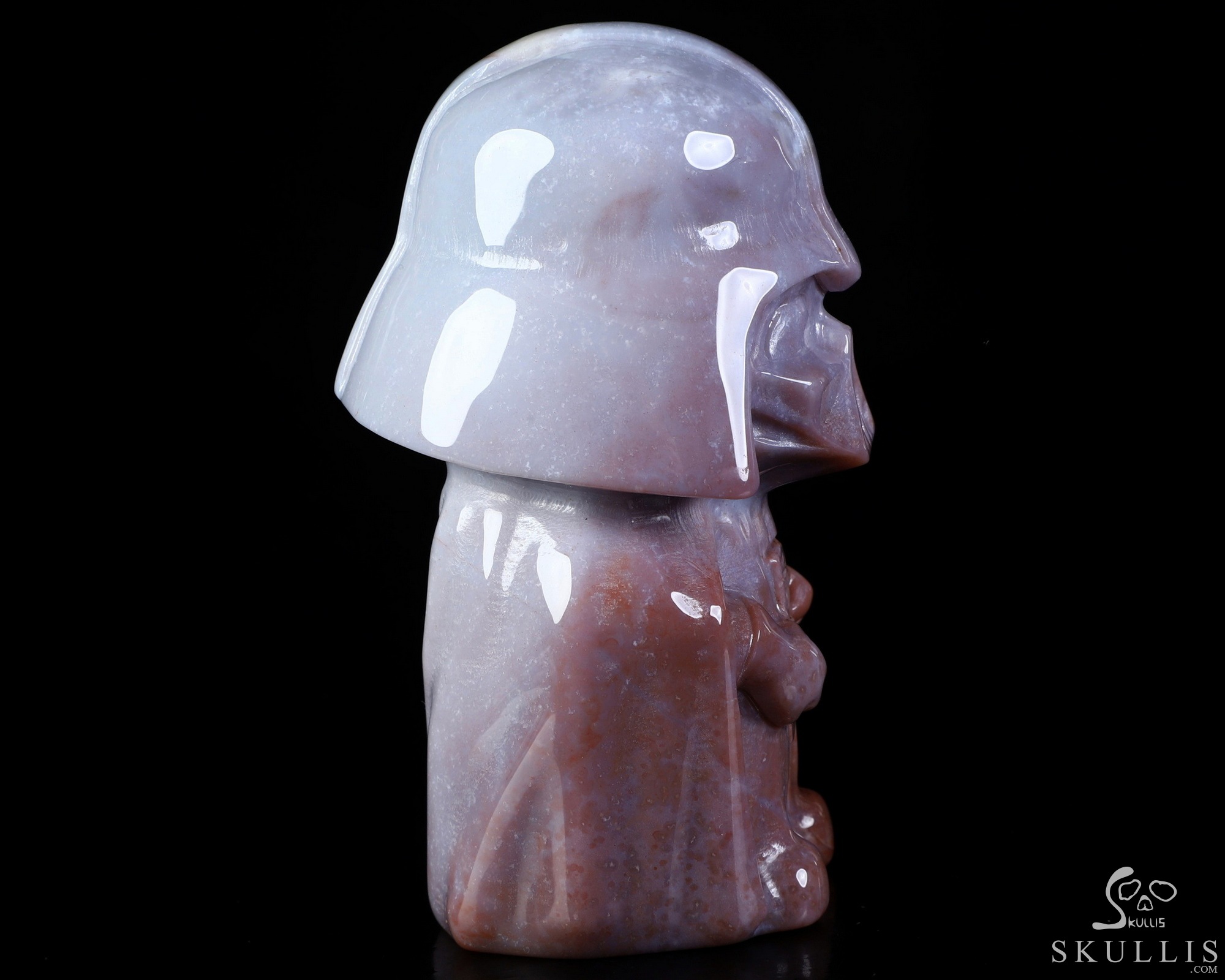 4.2" Indian Agate Hand Carved Crystal Darth Vader Fine Art Sculpture, Crystal Healing 4.2" Indian Agate Hand Carved Crystal Darth Vader Fine Art Sculpture, Crystal Healing