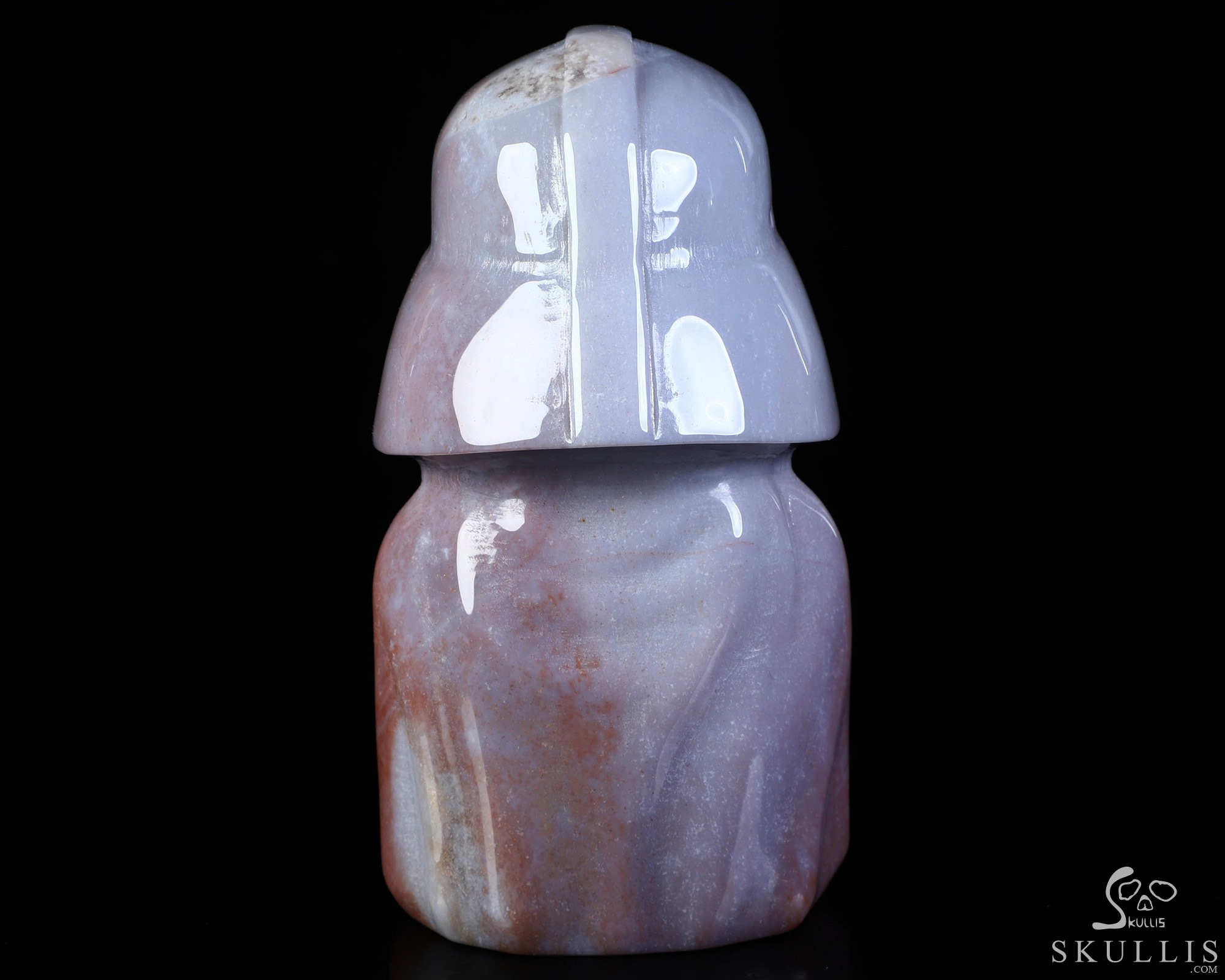 4.2" Indian Agate Hand Carved Crystal Darth Vader Fine Art Sculpture, Crystal Healing 4.2" Indian Agate Hand Carved Crystal Darth Vader Fine Art Sculpture, Crystal Healing