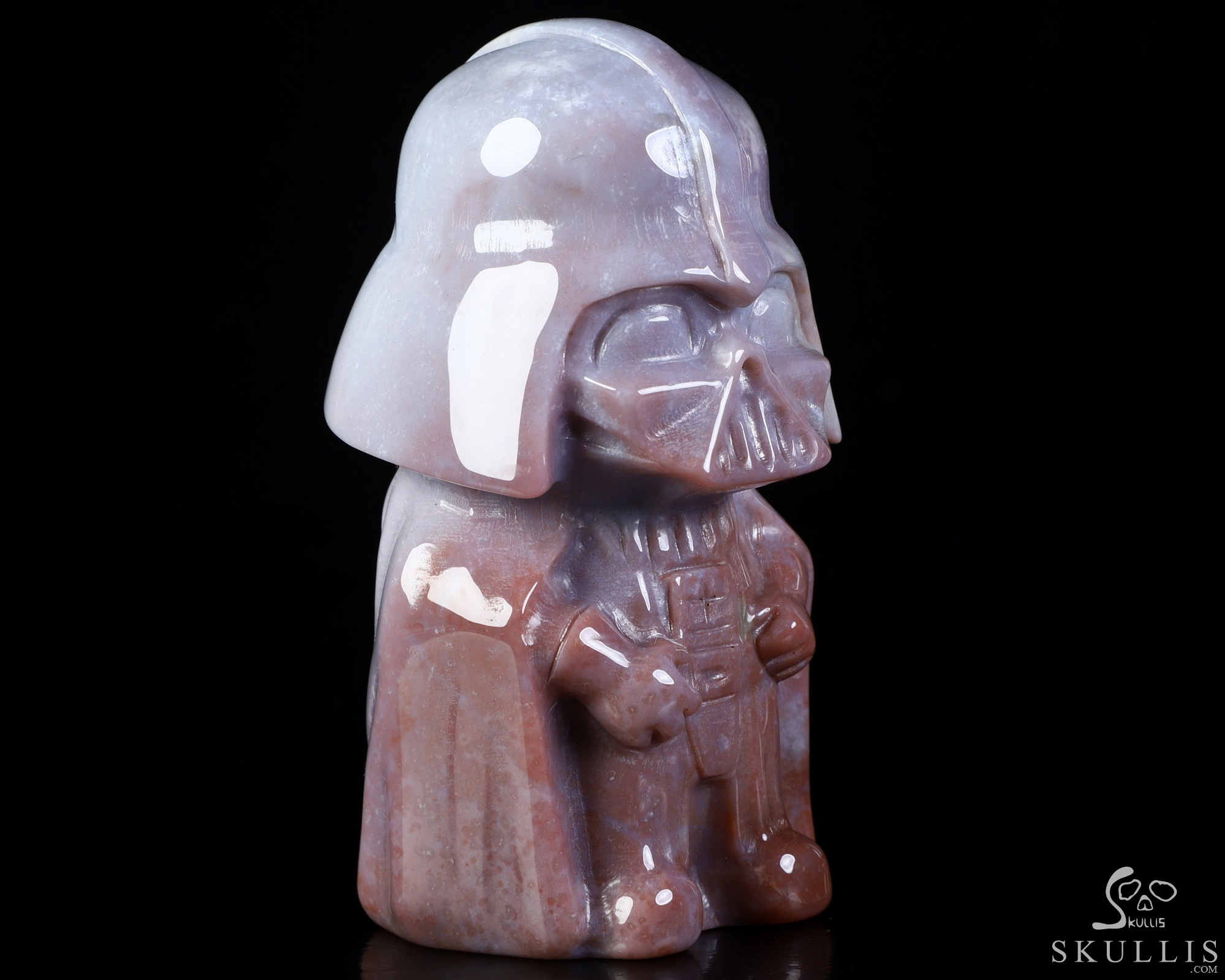 4.2" Indian Agate Hand Carved Crystal Darth Vader Fine Art Sculpture, Crystal Healing 4.2" Indian Agate Hand Carved Crystal Darth Vader Fine Art Sculpture, Crystal Healing