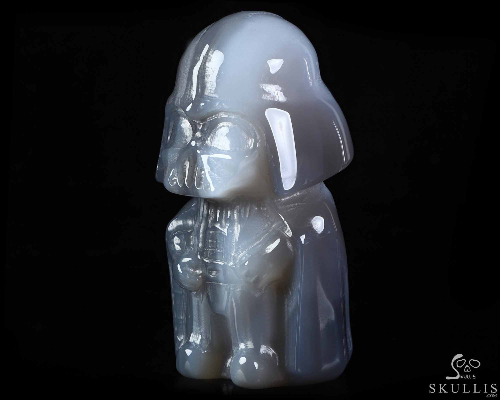 4.2" Premium Brazilian Agate Hand Carved Crystal Darth Vader Fine Art Sculpture, Crystal Healing 4.2" Premium Brazilian Agate Hand Carved Crystal Darth Vader Fine Art Sculpture, Crystal Healing