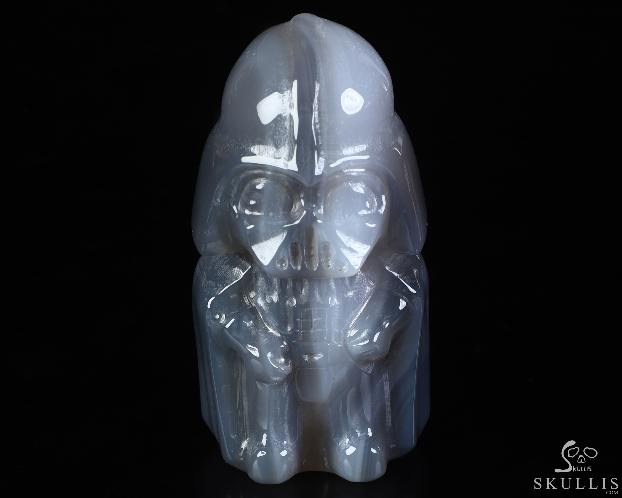4.2" Premium Brazilian Agate Hand Carved Crystal Darth Vader Fine Art Sculpture, Crystal Healing 4.2" Premium Brazilian Agate Hand Carved Crystal Darth Vader Fine Art Sculpture, Crystal Healing