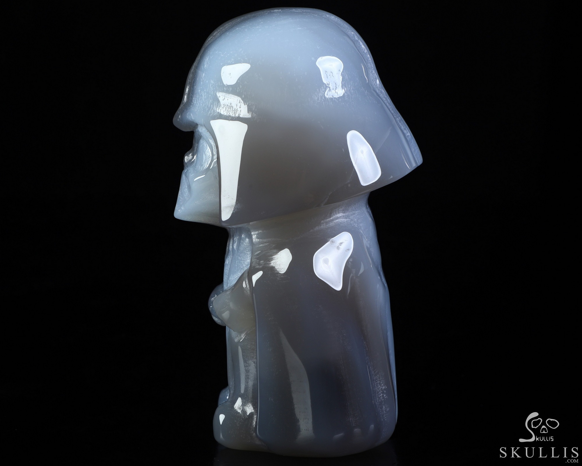 4.2" Premium Brazilian Agate Hand Carved Crystal Darth Vader Fine Art Sculpture, Crystal Healing 4.2" Premium Brazilian Agate Hand Carved Crystal Darth Vader Fine Art Sculpture, Crystal Healing